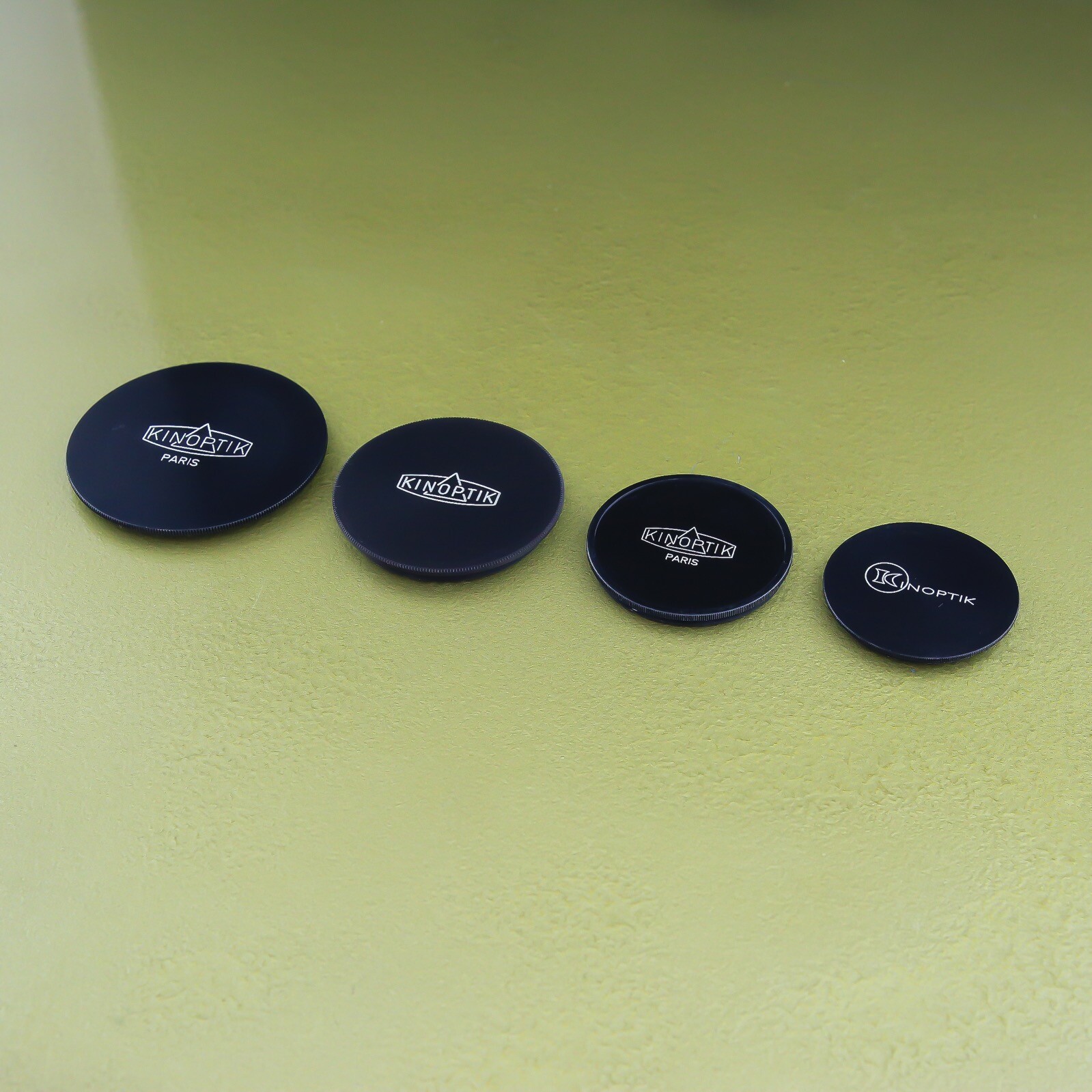 genuine Metal KINOPTIK paris 44,5 / 50 / 54 / 55 mm screw front lens cap set☆☆☆☆