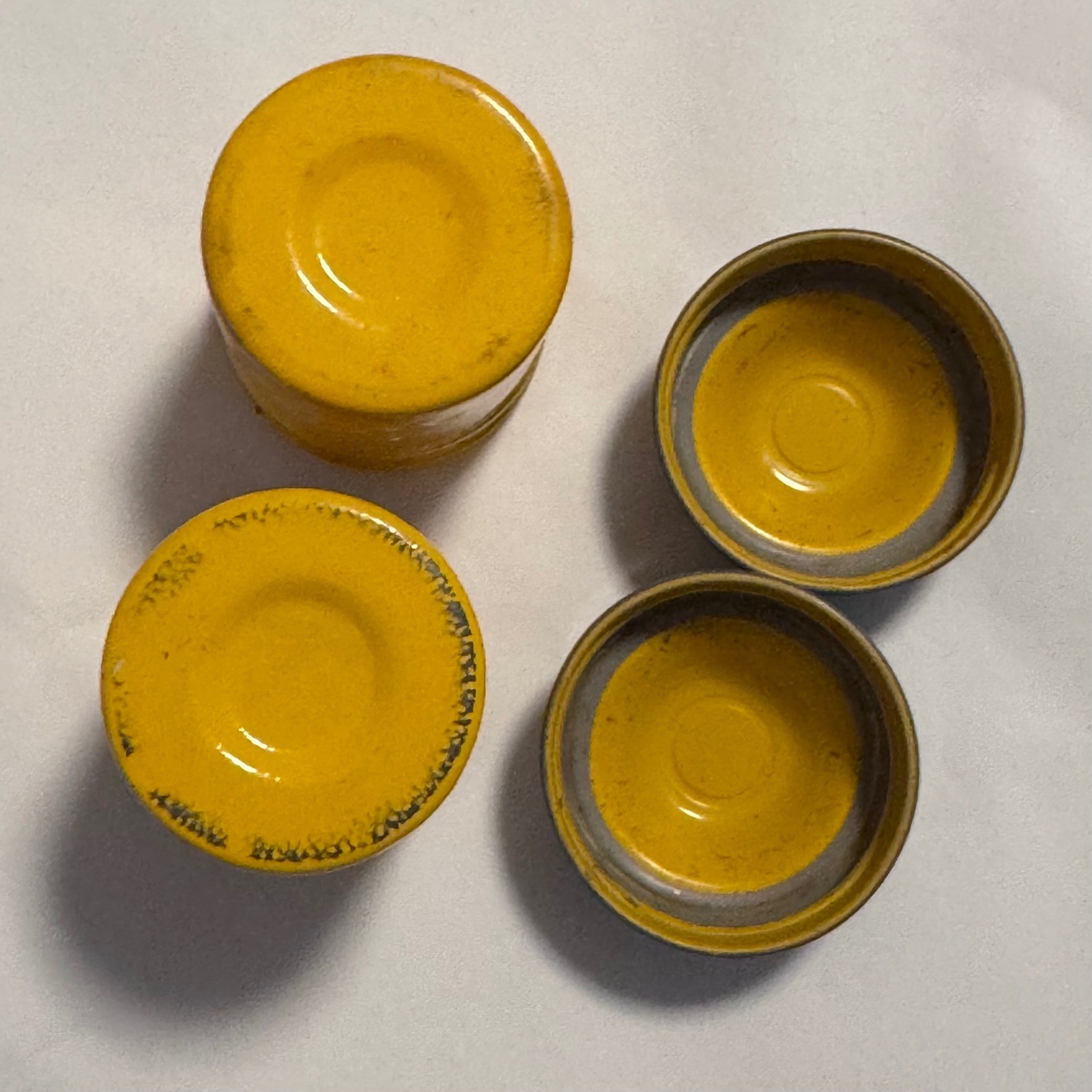Vintage Kodak Embossed Yellow 35mm Film Canister Containers Gray Lids Set of 2