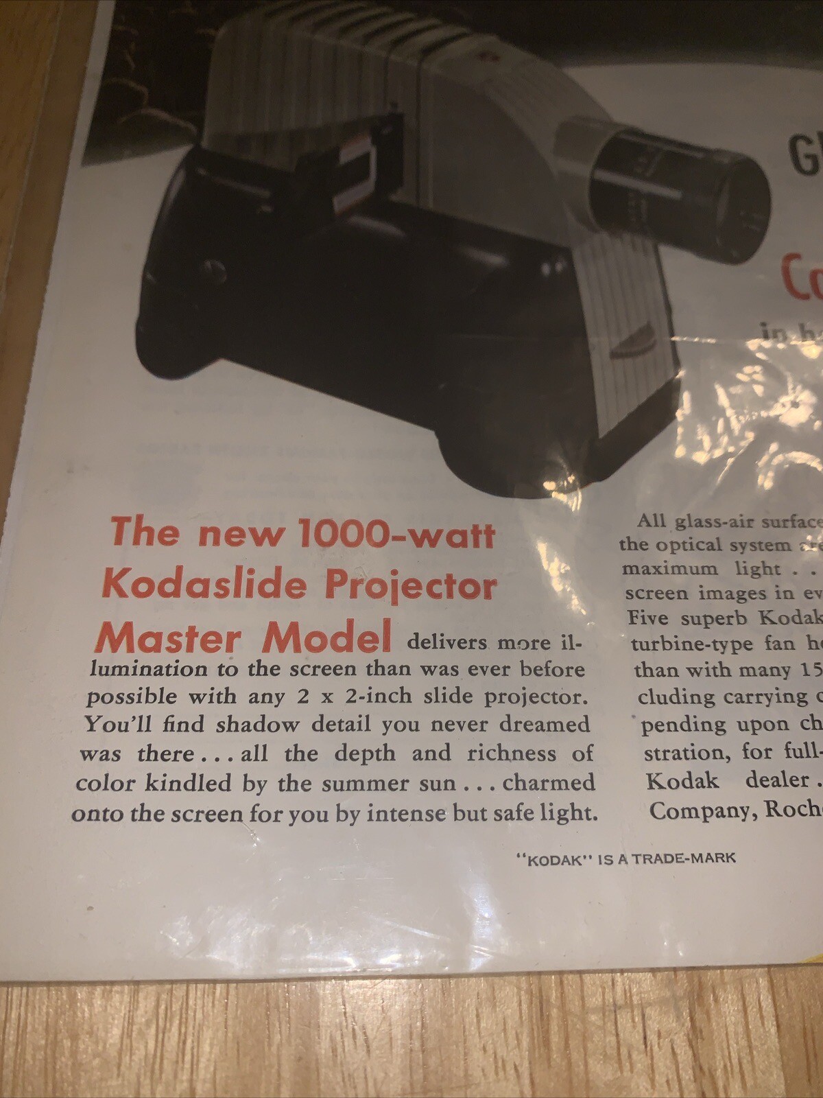 1948 vintage original color ad Kodak Kodaslide Projector Master Model (AD ONLY)