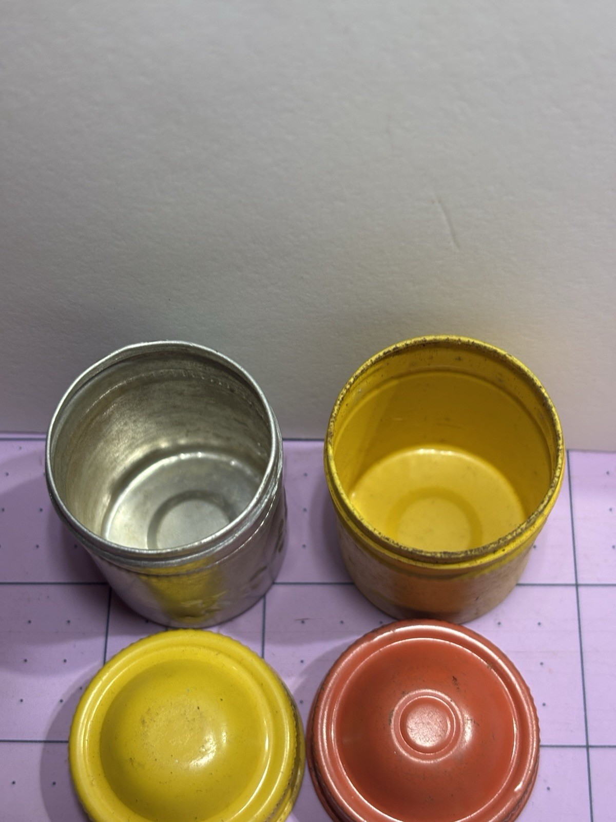 Two Vintage EASTMAN KODAK COMPANY Metal 2” 35mm Film Canister Container