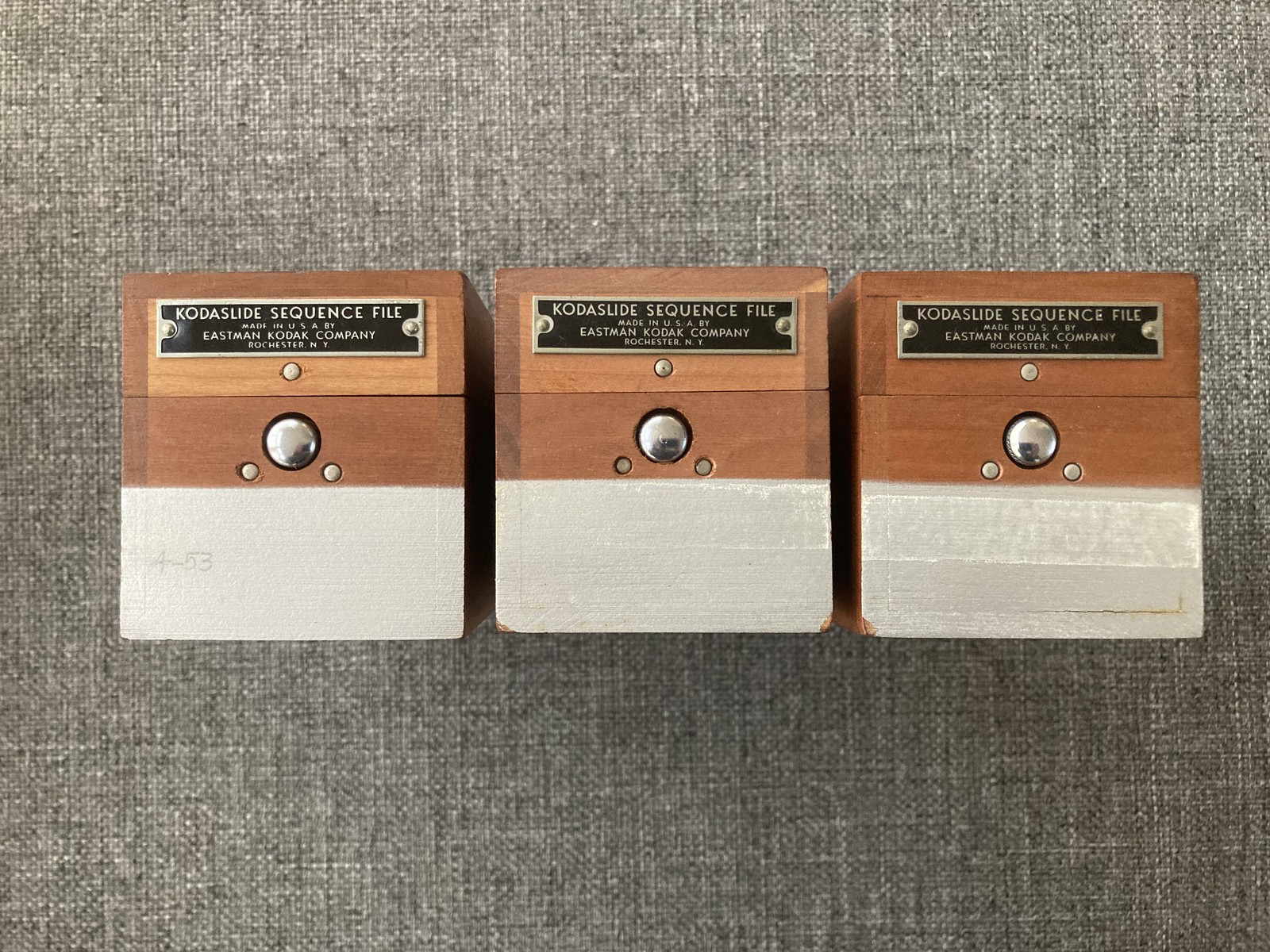 Vintage Eastman Kodak Kodaslide Sequence Files – cherry wood, lot of 3