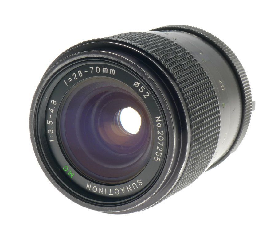 Sunactinon mc 1:3.5-4.8 f=28-70mm 52mm diameter macro zoom lens