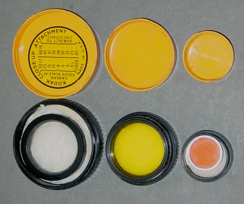 Vintage KODAK Lens Filter Can Mixed Lot Old School Photography Art Parts Supply