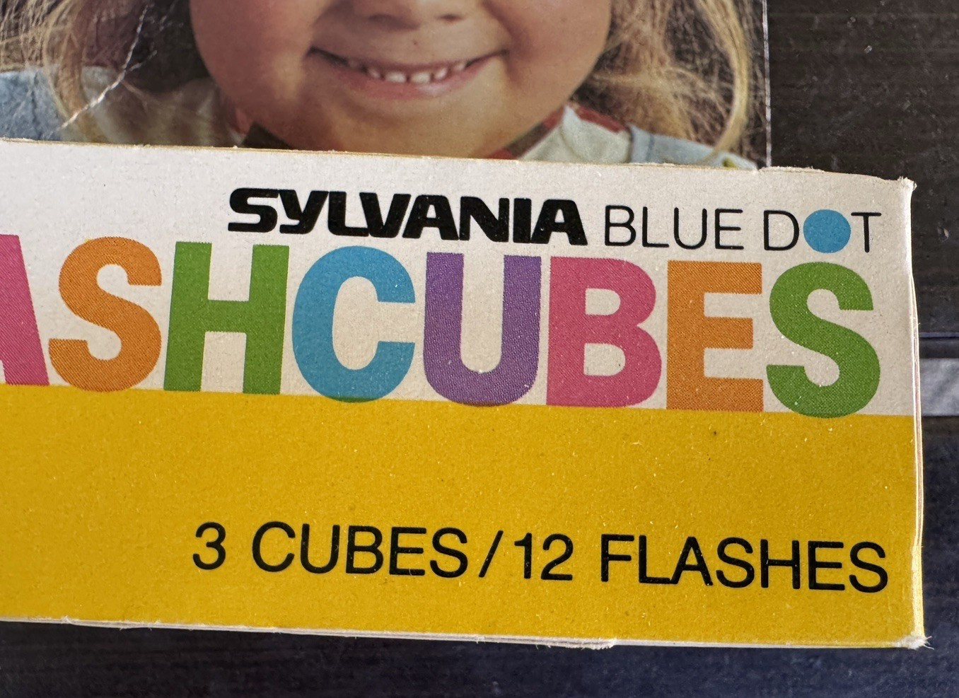 1 Box Sylvania Flashcubes Blue Dot NOS NIP 12 Flashes 3 Cubes Original Box & Tag