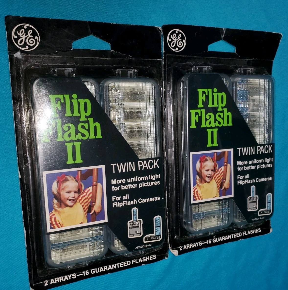 Vintage GE Flip Flash II 2 Twin Pack Flash Packs for FlipFlash Cameras NOS 3 Pks