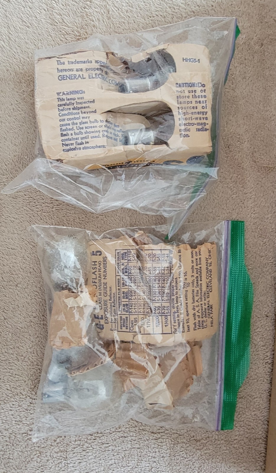 GE #5 PHOTOFLASH 7 Bulbs Vintage