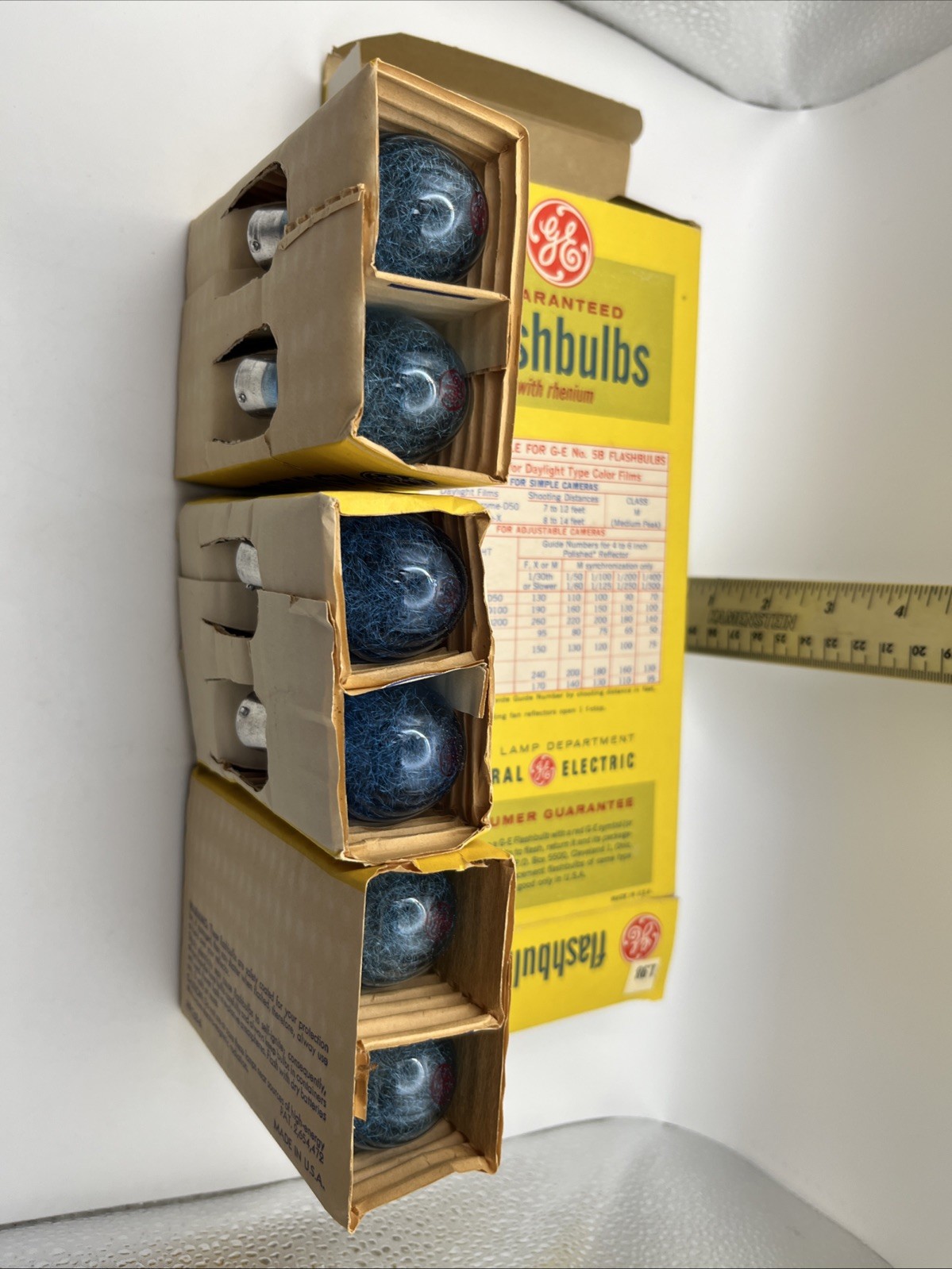 Vintage GE #5B Flashbulbs 12 PACK New Old Stock