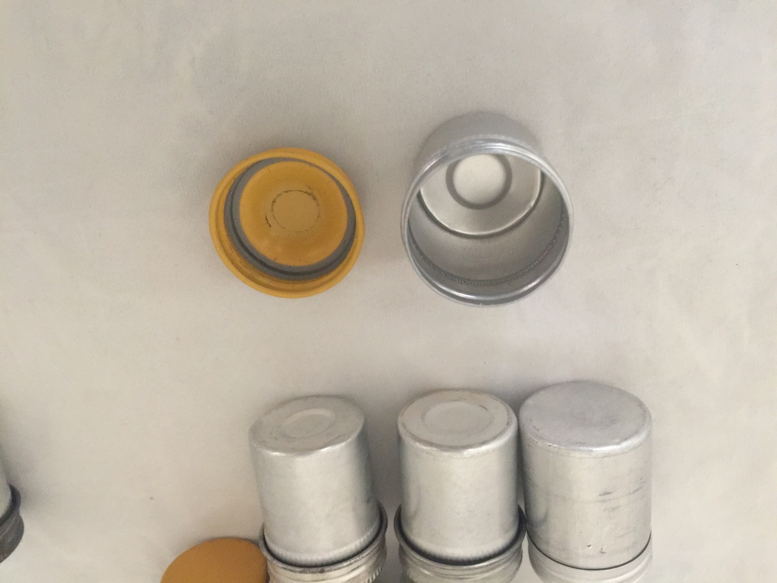 Set 8 aluminum film canisters Vintage