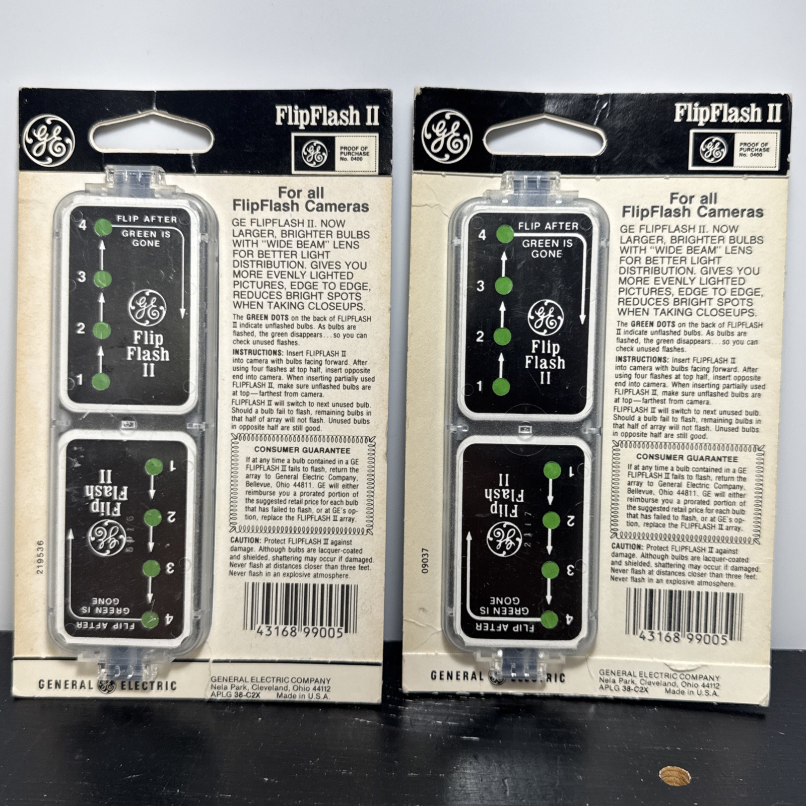 Vintage GE Flip FlSH II 8 Flashes Lot of 4 Free Shipping