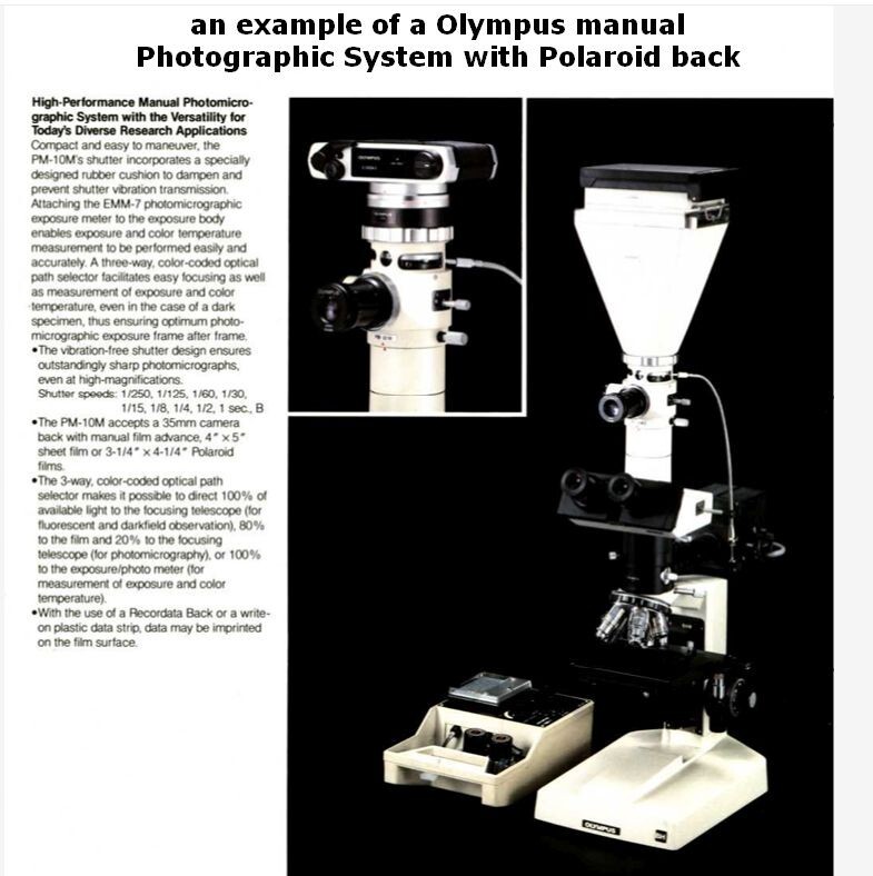 vintage Olympus manual photographic camera system unit parts with Polaroid back