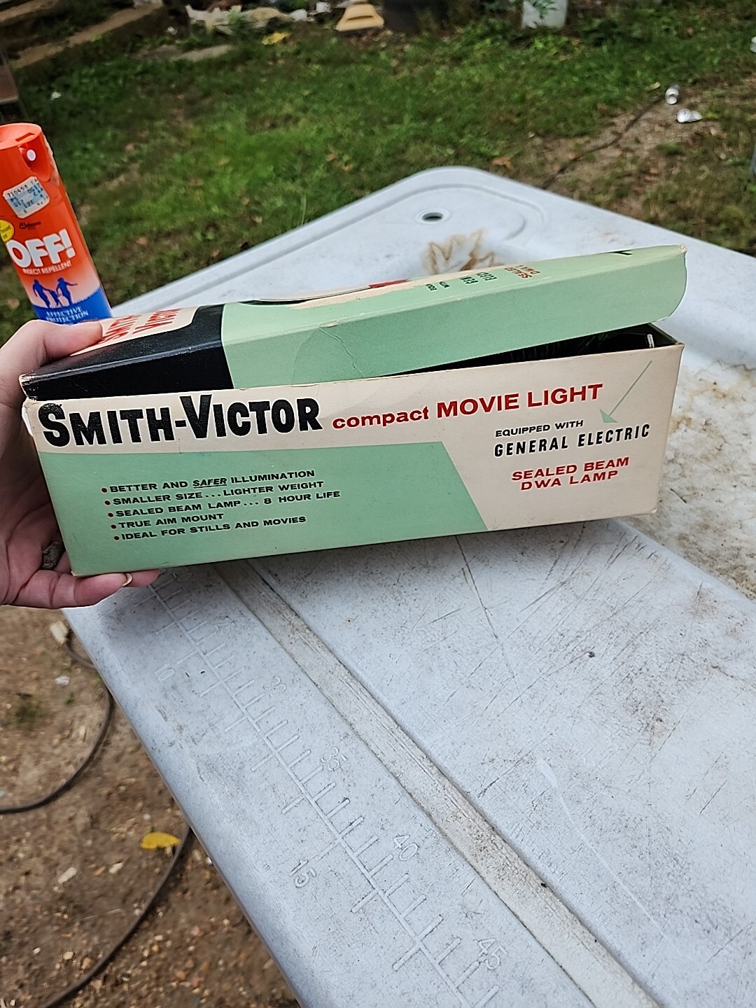 Smith-Victor Model L-5 Compact Movie Light Vintage 1962 Tested Works W/ Box