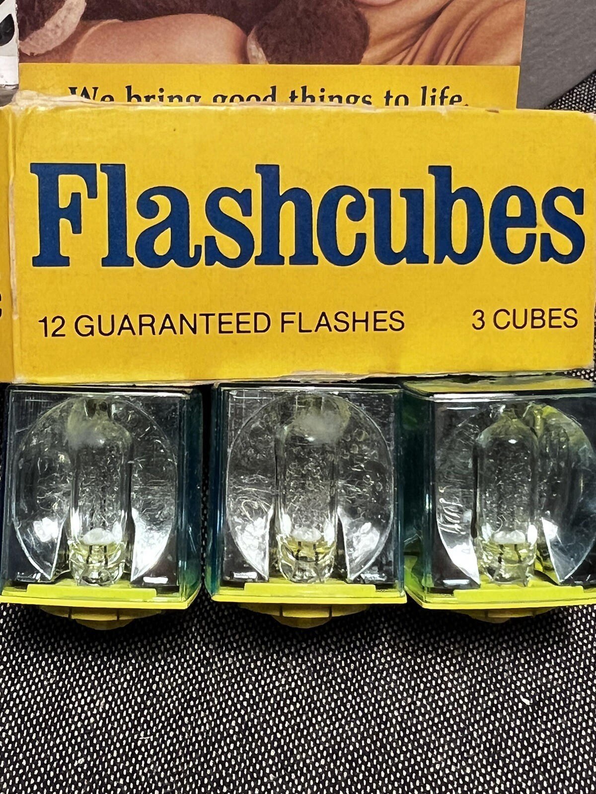 Vintage GE Flashcubes Original Box Set Of 3 Cubes 12 Flashes New Old Stock
