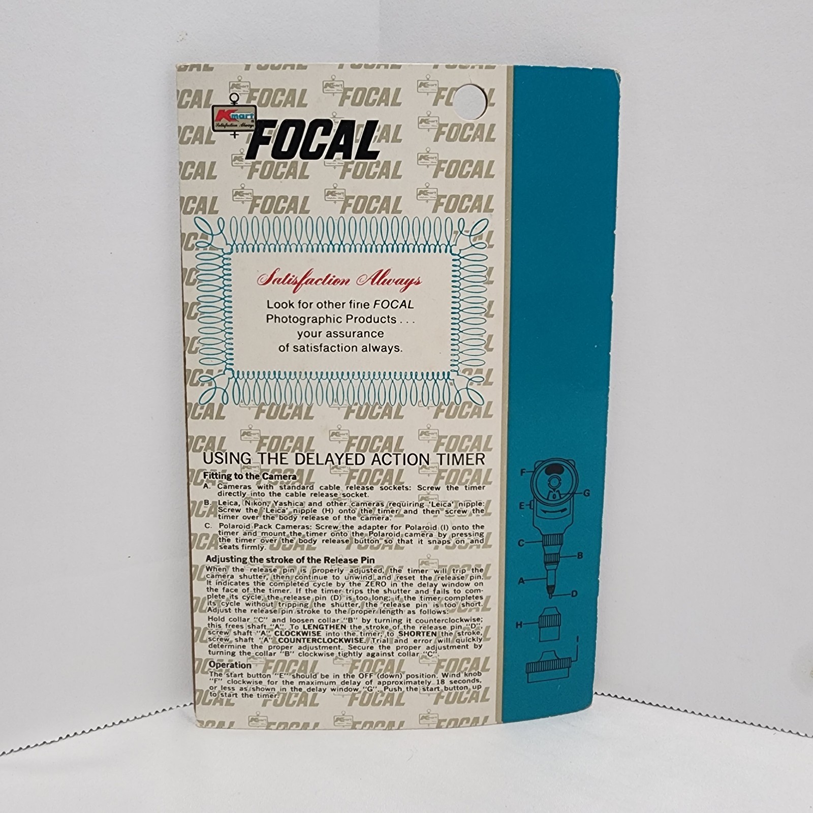 Vtg FOCAL Universal Self Timer Original Kmart Packaging Japan EMPTY BOX ONLY