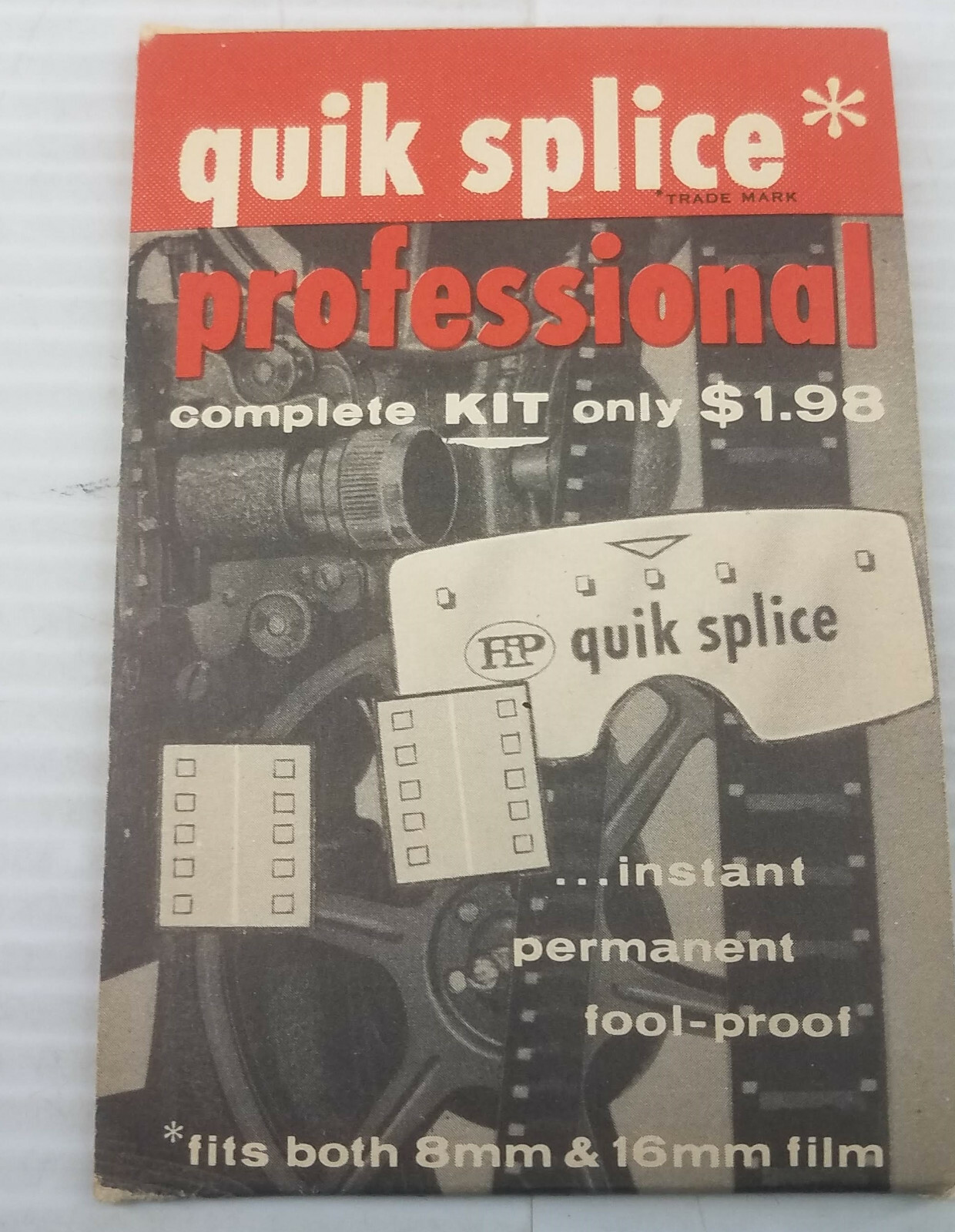 Vintage 1957 Quik Splice Professional Kit 8 & 16MM Film Hudson Photo HPI