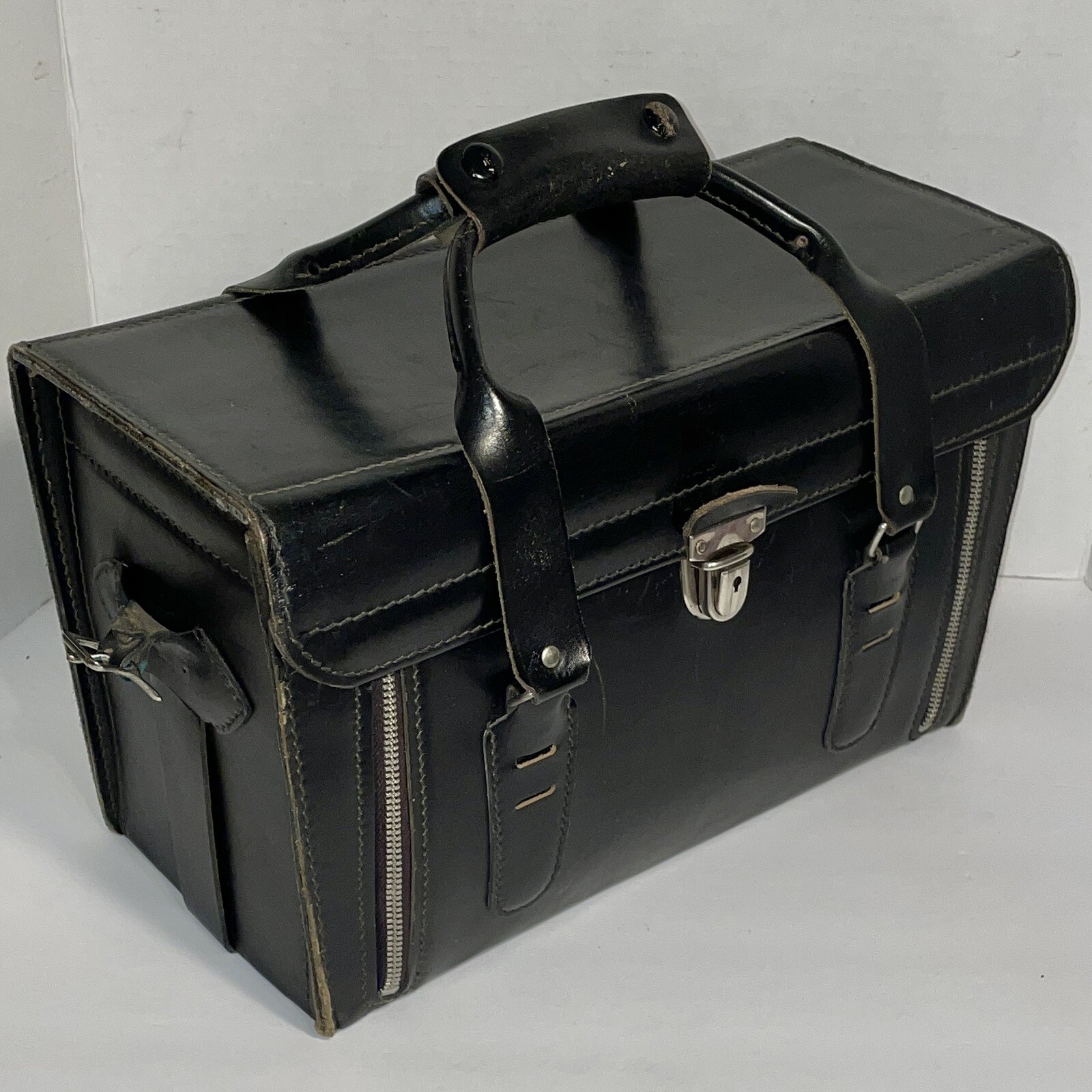 Vintage Coast Photographers Camera Bag Top Grain Cowhide Black Leather USA Made