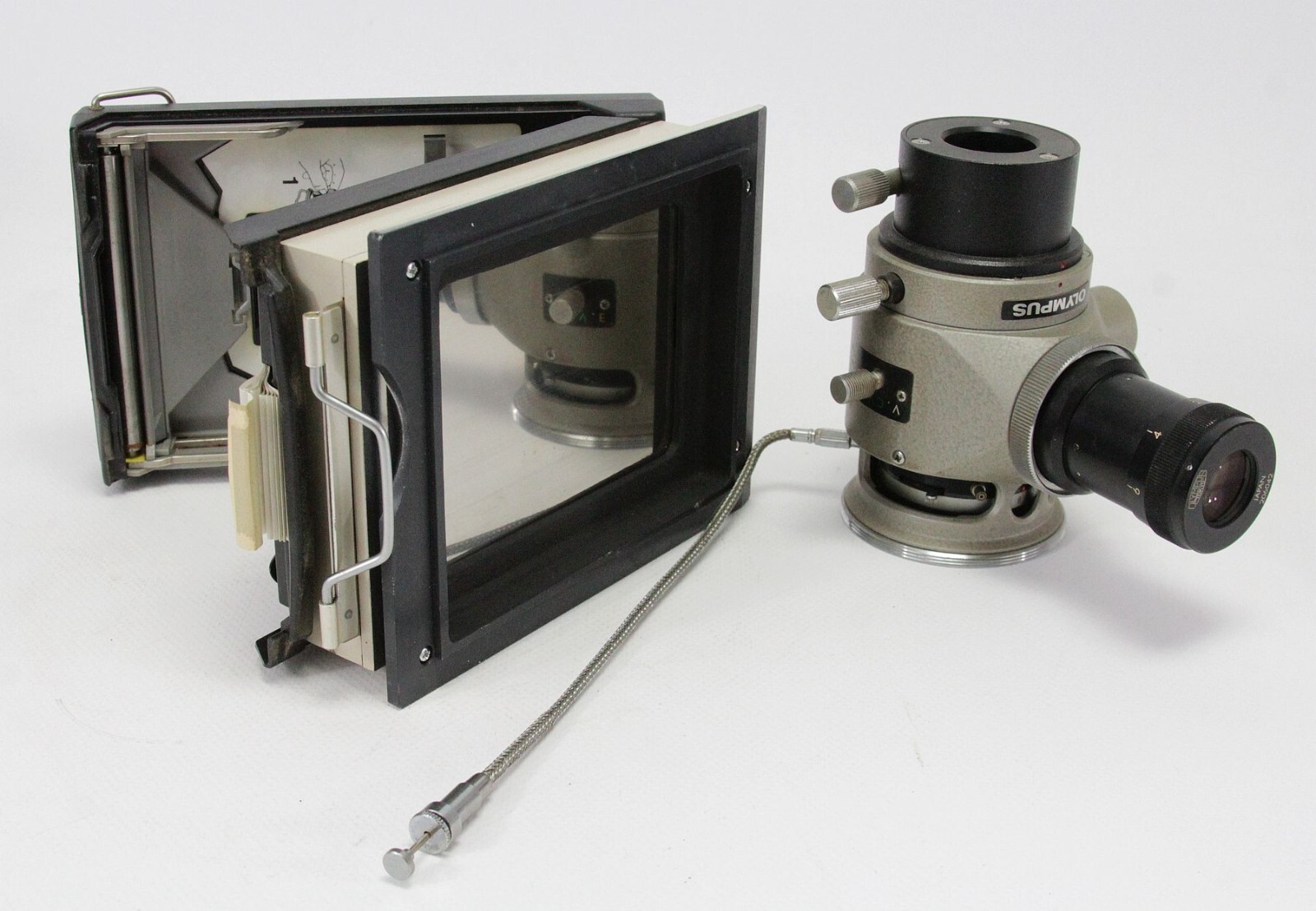 vintage Olympus manual photographic camera system unit parts with Polaroid back