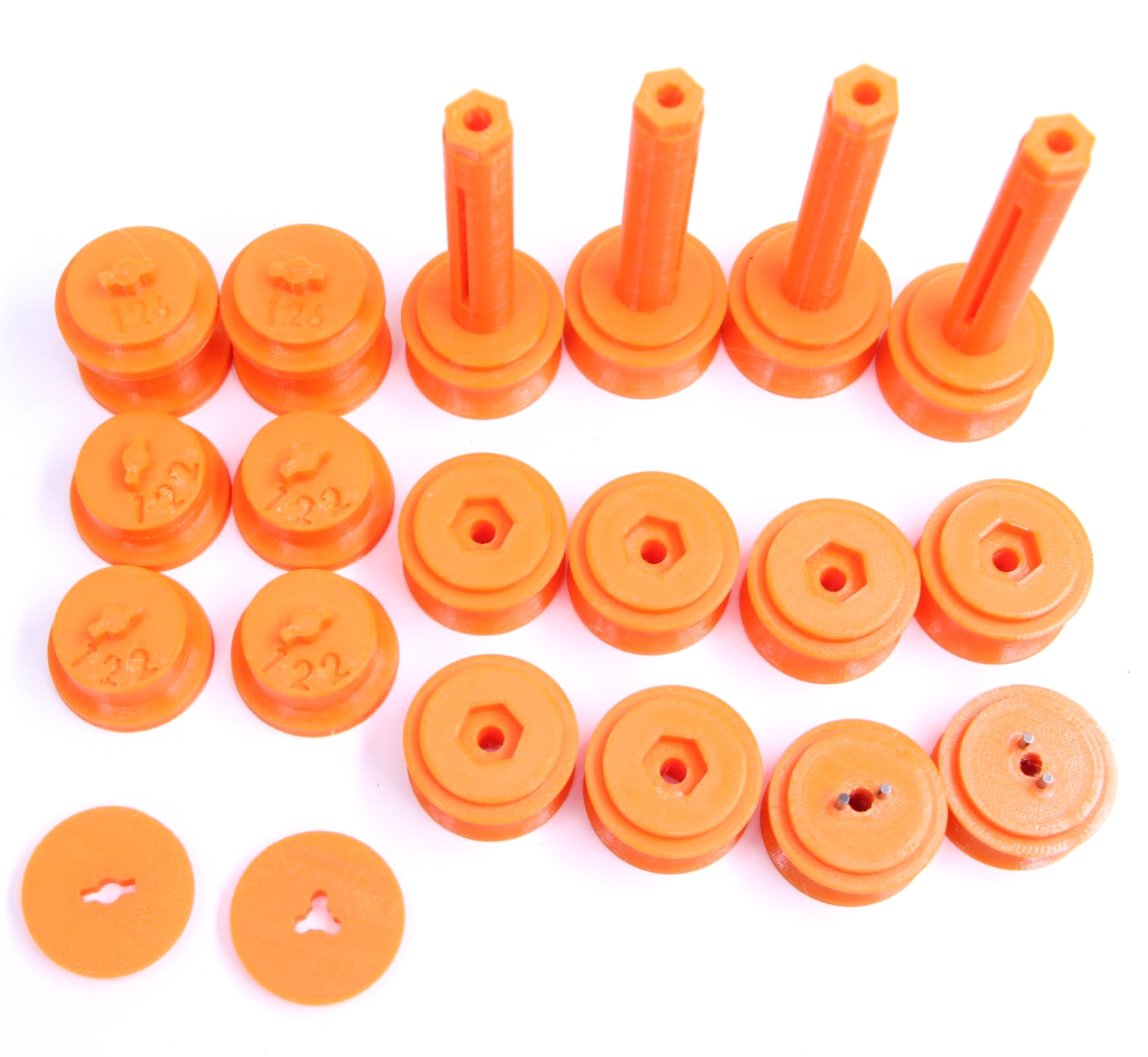 Lot Plastic Take up Spools Adapters 122 126 for Film Cameras orange Huge bundle