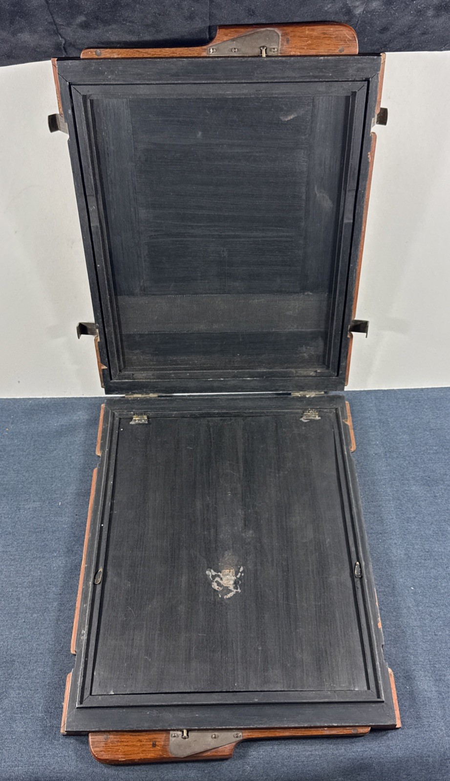 8×10 Double Sided Mahogany Book Style Glass Plate Holder Tailboard Wood Camera