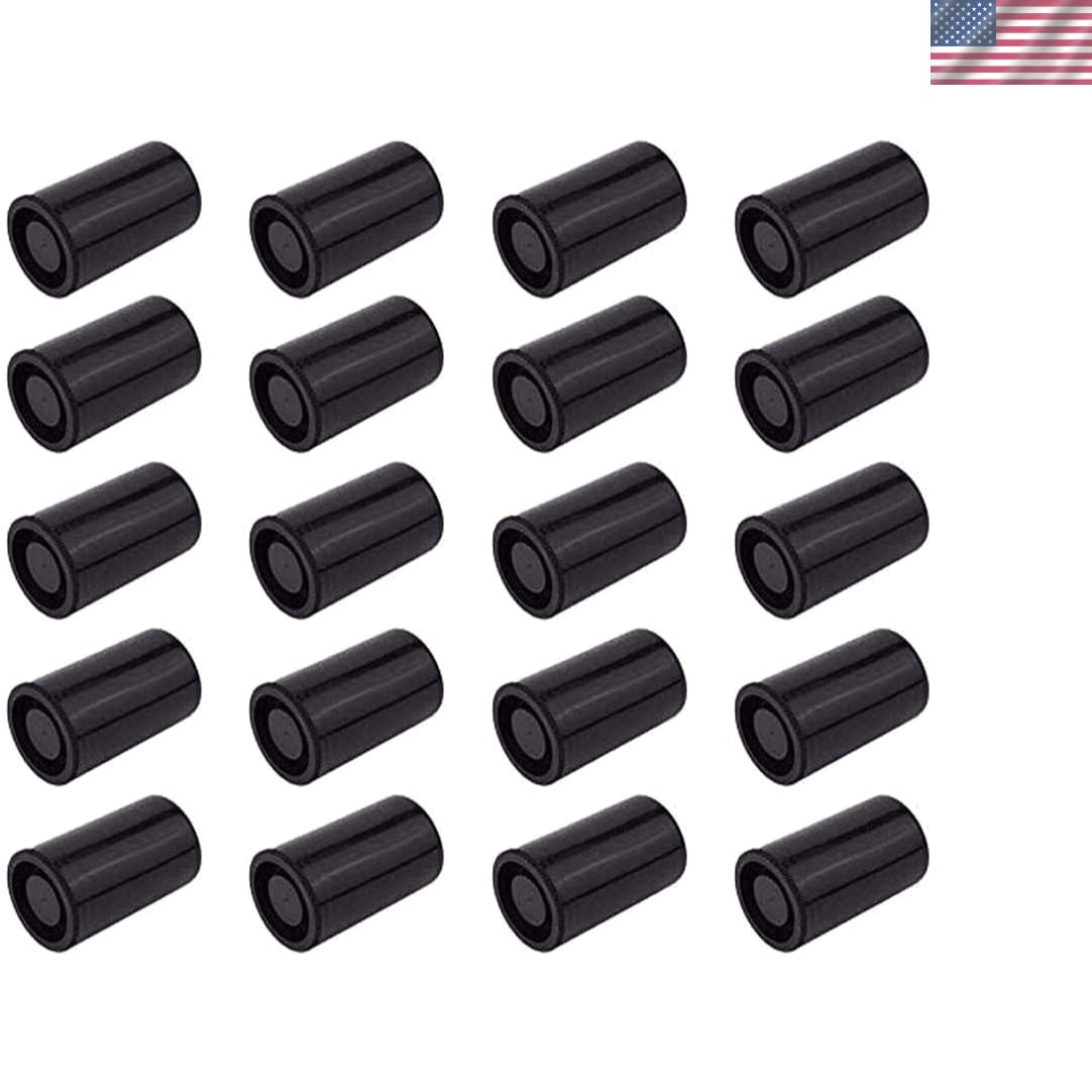 20 Black 35mm Plastic Film Canisters with Lids for Secure Storage Solutions