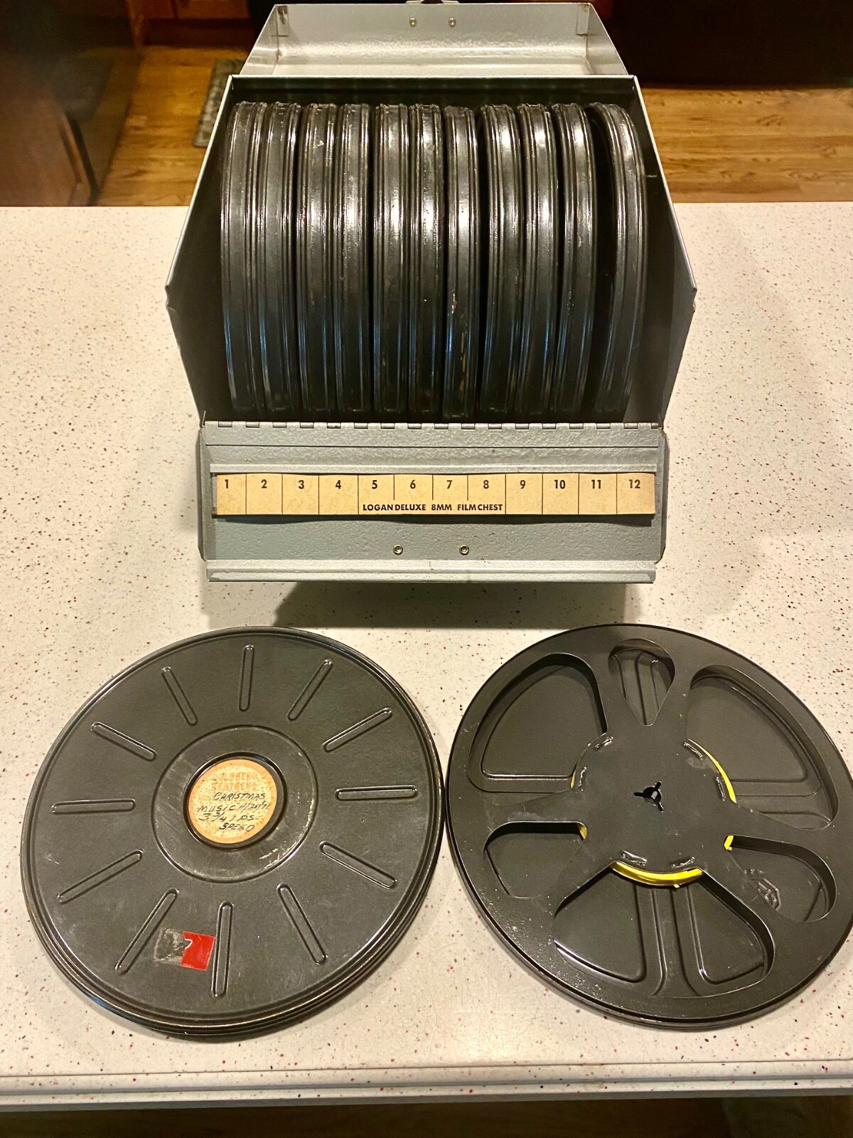 Goldberg Brothers GB R – 8mm 12 7″ Metal Film Reel & Cans & Case Made In USA