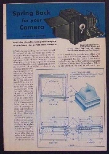 Filmpack adapter for vintage Kodak Roll Film type camera 1945 How-To build PLANS