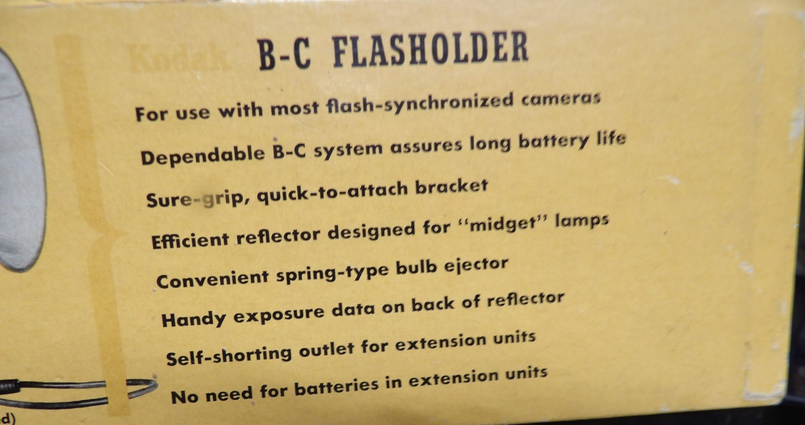 Kodak Camera B-C Flasholder-For Most Flash-Synchronized Cameras