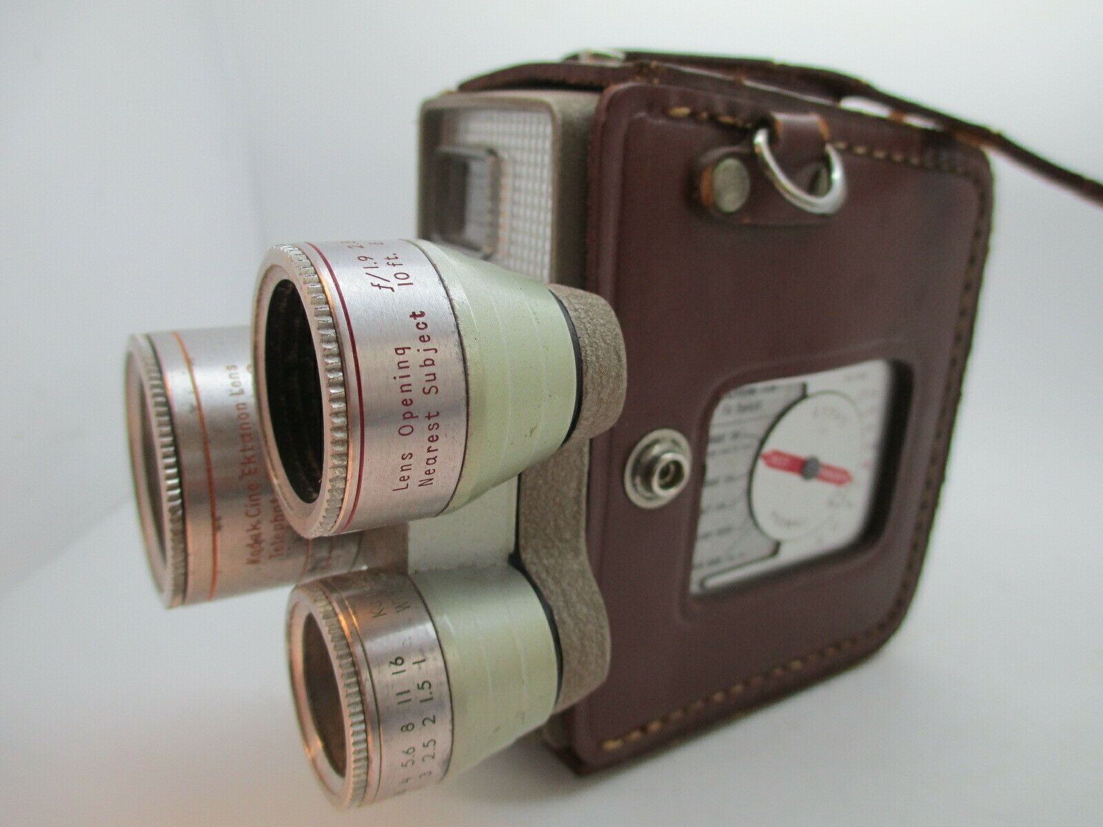 Vintage Movie Camera Mid Century Modern Kodak Medallion-8 F1.9 Turret WORKING!!