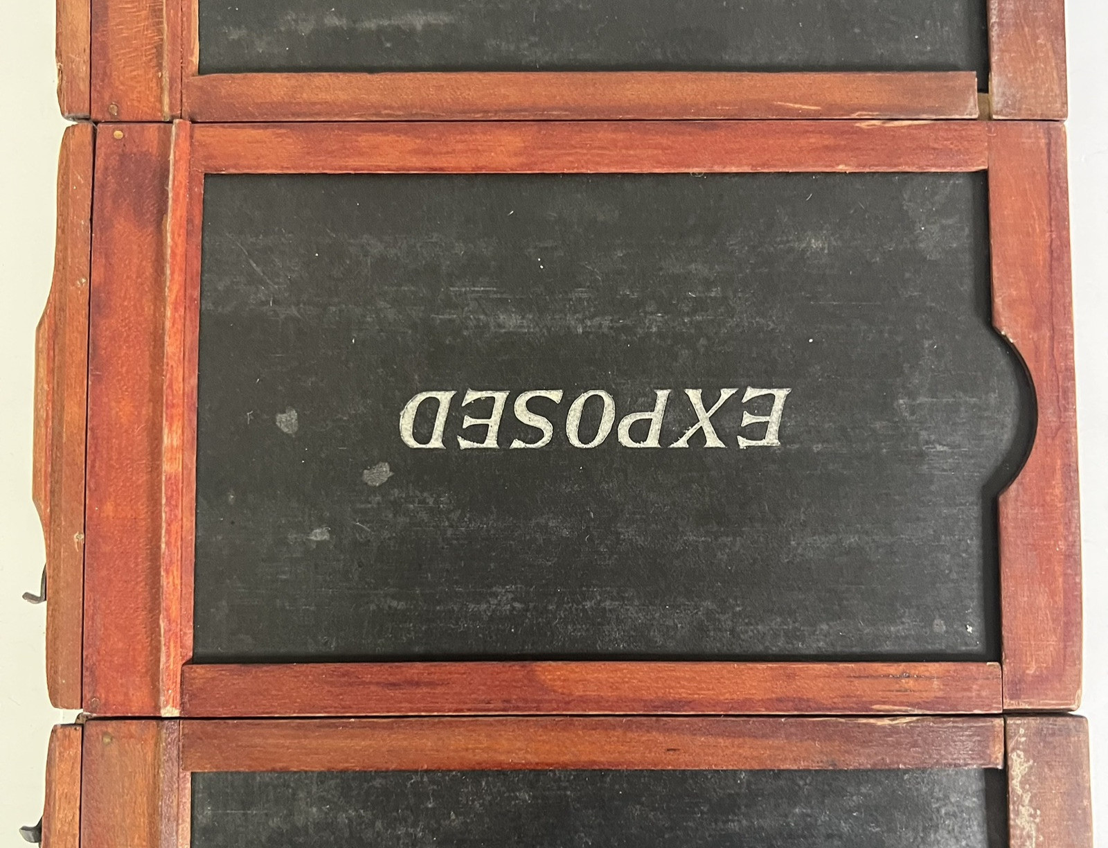 Set of 4 Vintage Wooden Double Draw Slide Exposure Photography Frames