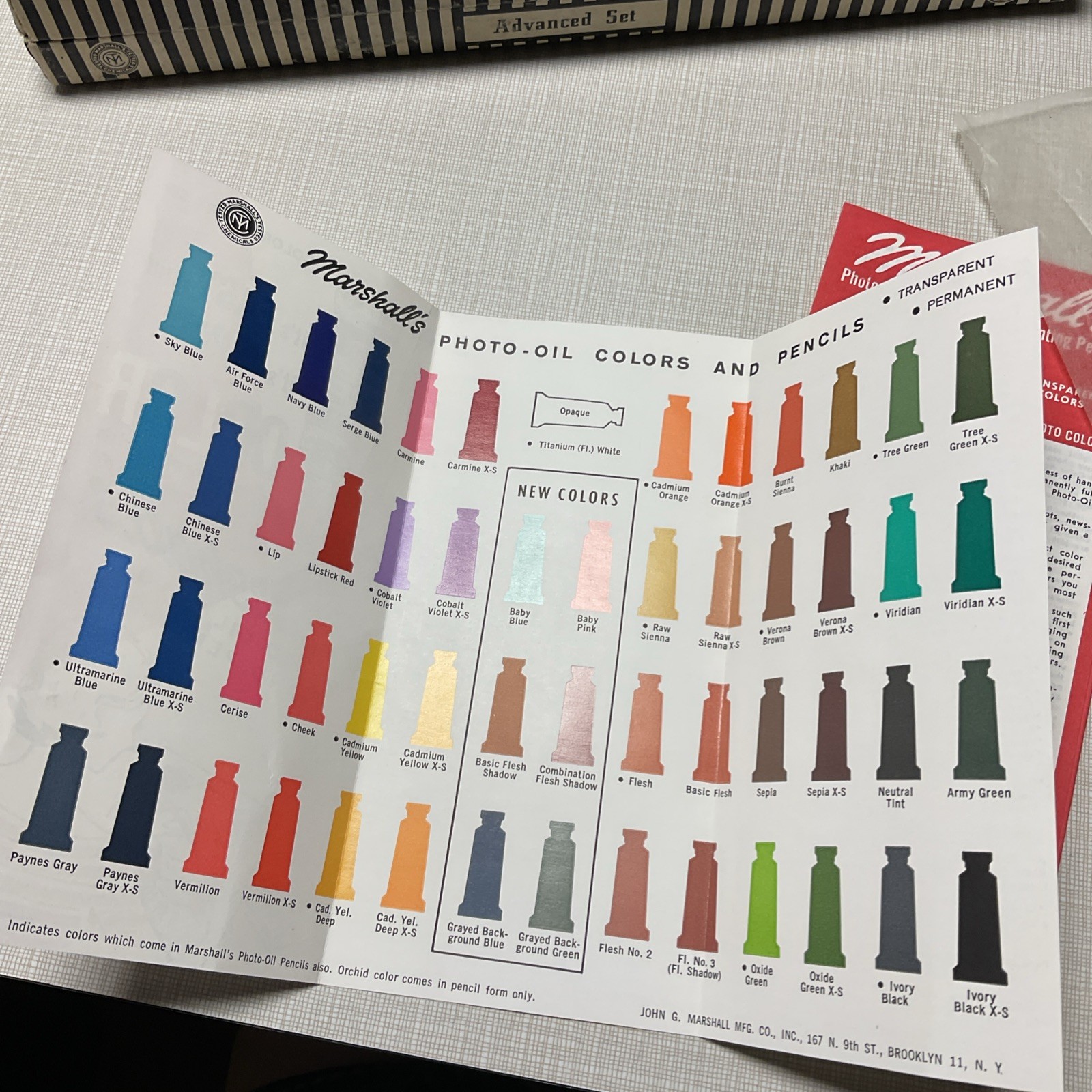 Vintage Marshall’s Photo Oil Colors Art Kit Hobby Prop – See Photos As IS