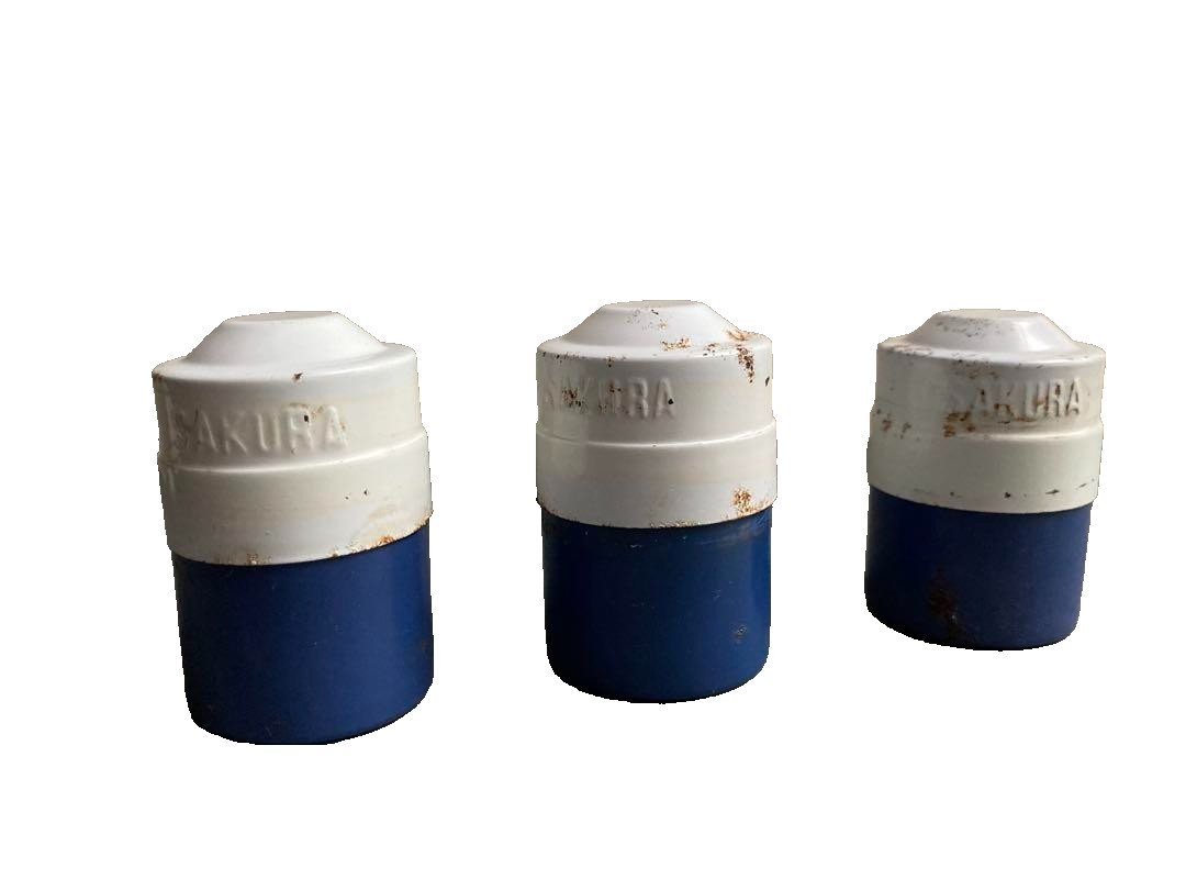 Vintage Sakura Film Case Set of 3 Aluminum Canister Showa Retro Japan 1970s Rare