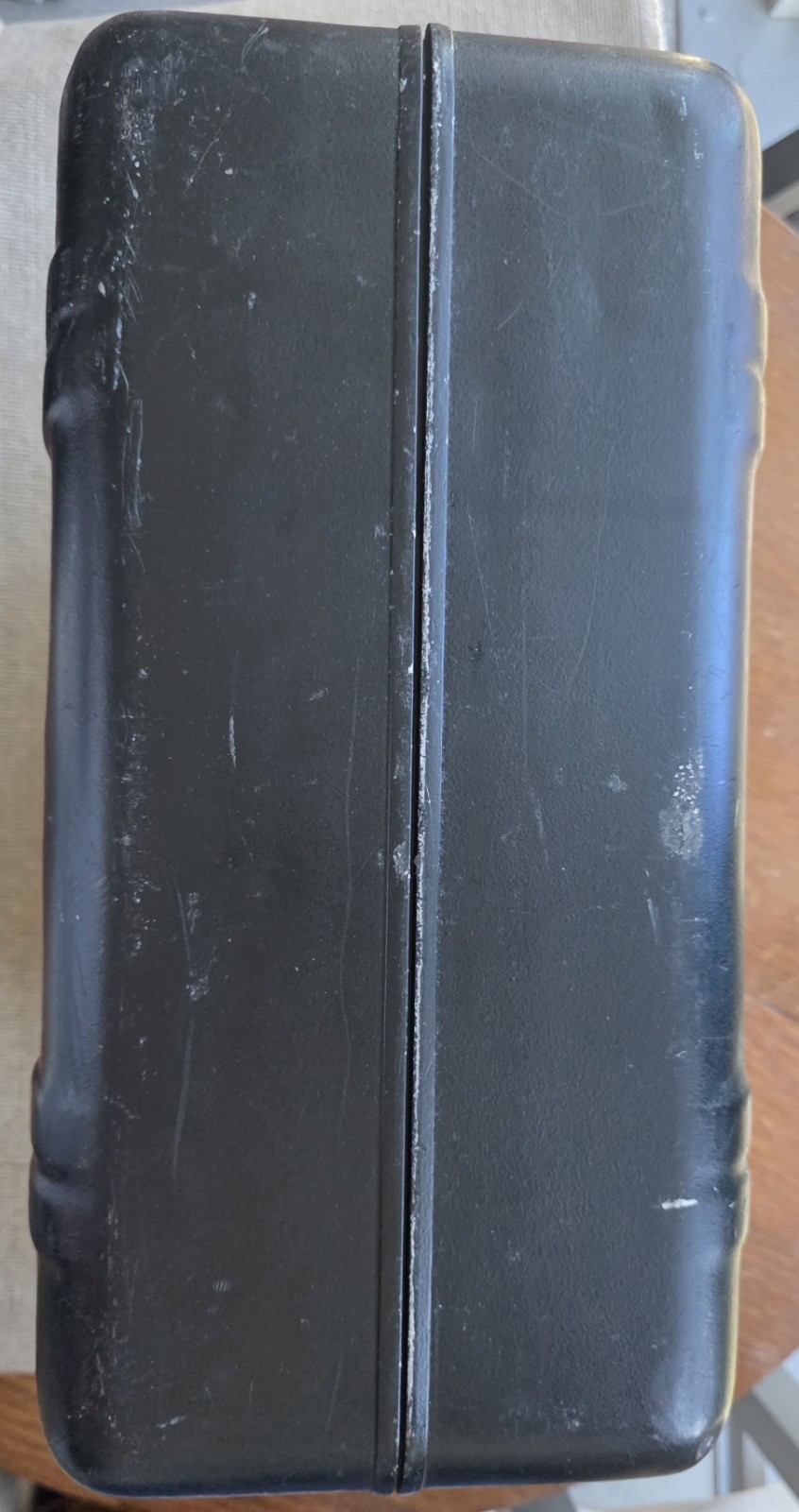 VINTAGE HALLIBURTON Black Metal CAMERA CASE Green Label Key Lock 20x17x7 Foam