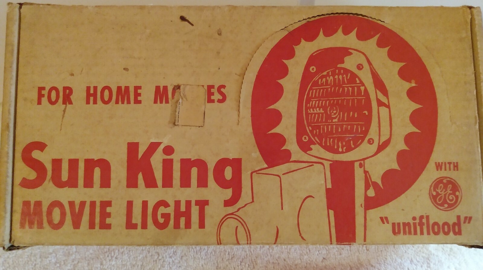 General Electric Sun King Vintage Movie Camera Light With Original Box Unifold