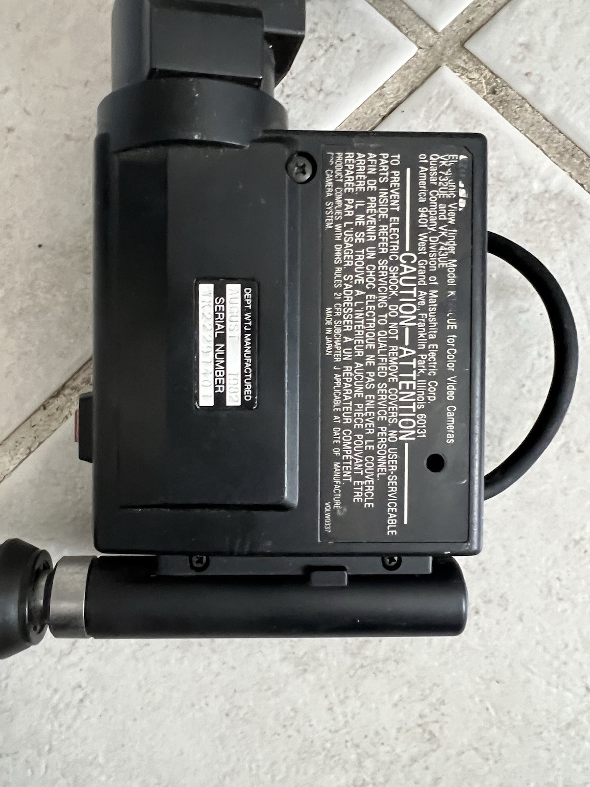 VINTAGE QUASAR ELECTRONIC VIEW FINDER FOR COLOR VIDEO CAMERAS *UNTESTED*