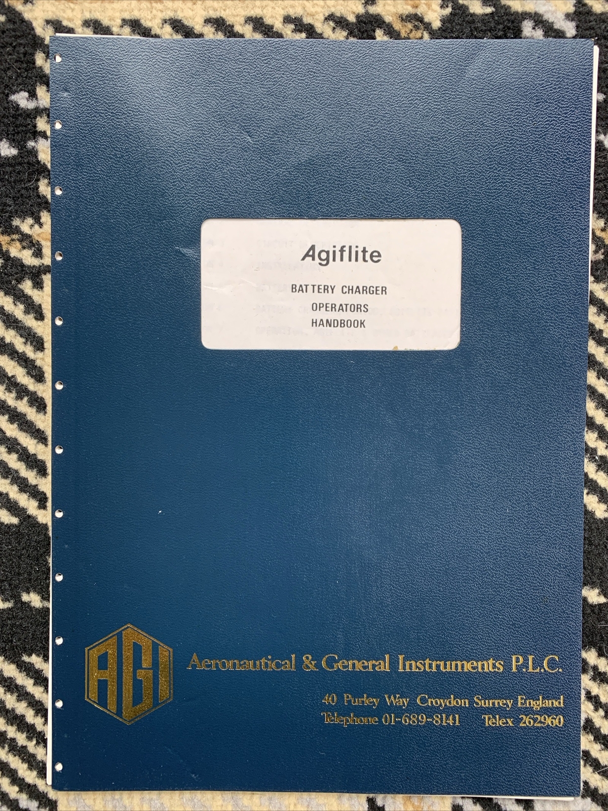 Agiflite Battery Charger Operators Handbook (for Aerial Camera)