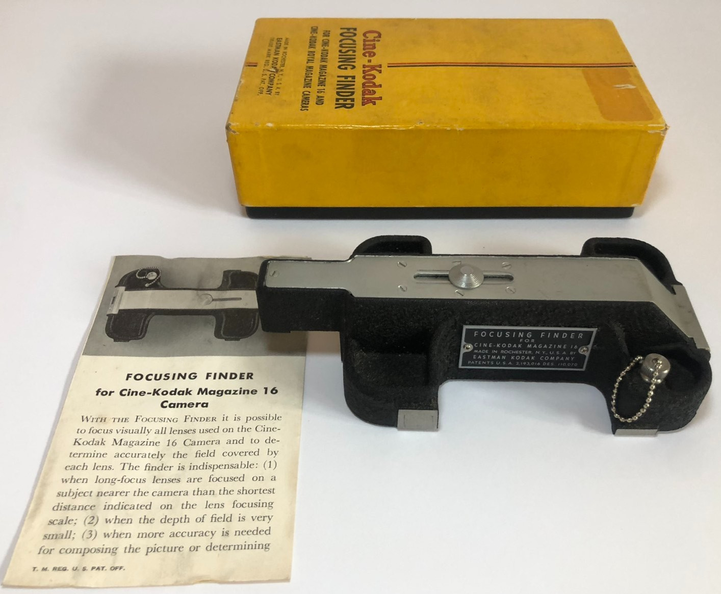 Vintage Cine-Kodak Focusing Finder for Magazine 16 w/ Box & Manual