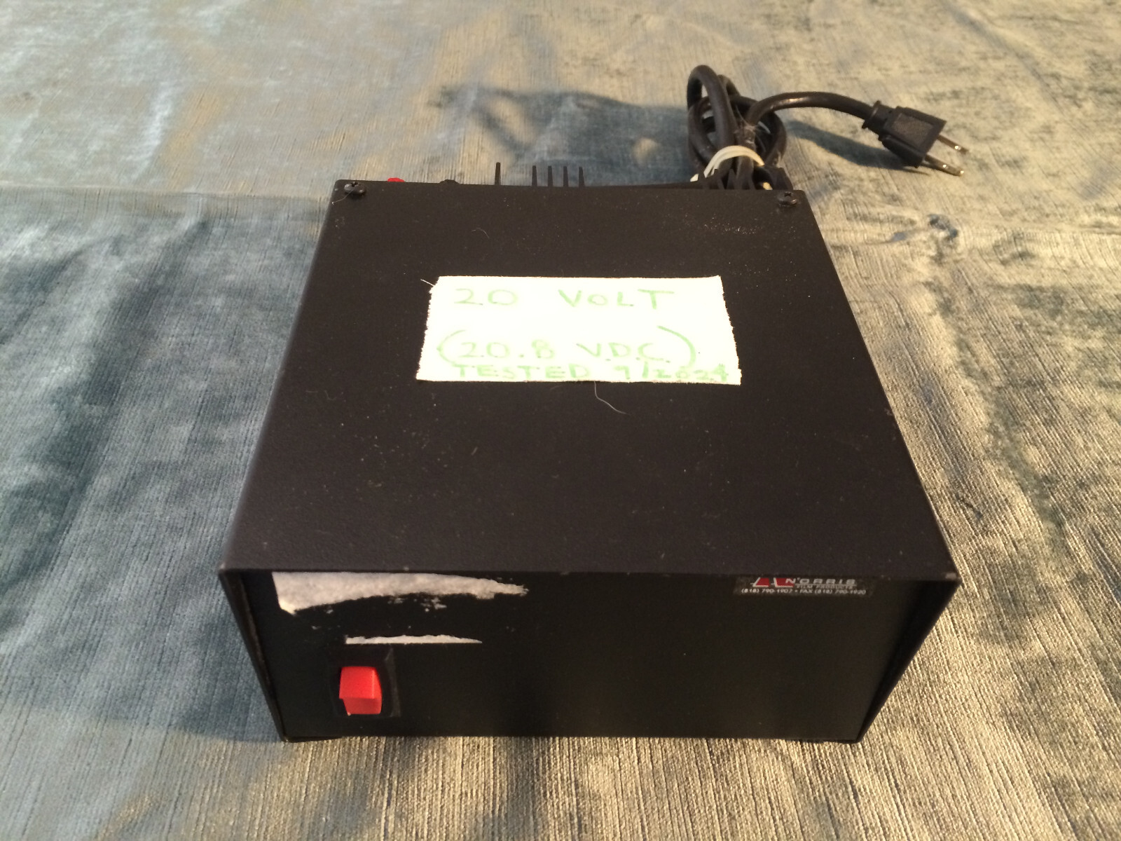 NORRIS FILM PRODUCTS POWER SUPPLY, 110 V.A.C. to 20 V.D.C. for TIME-LAPSE MOTORS