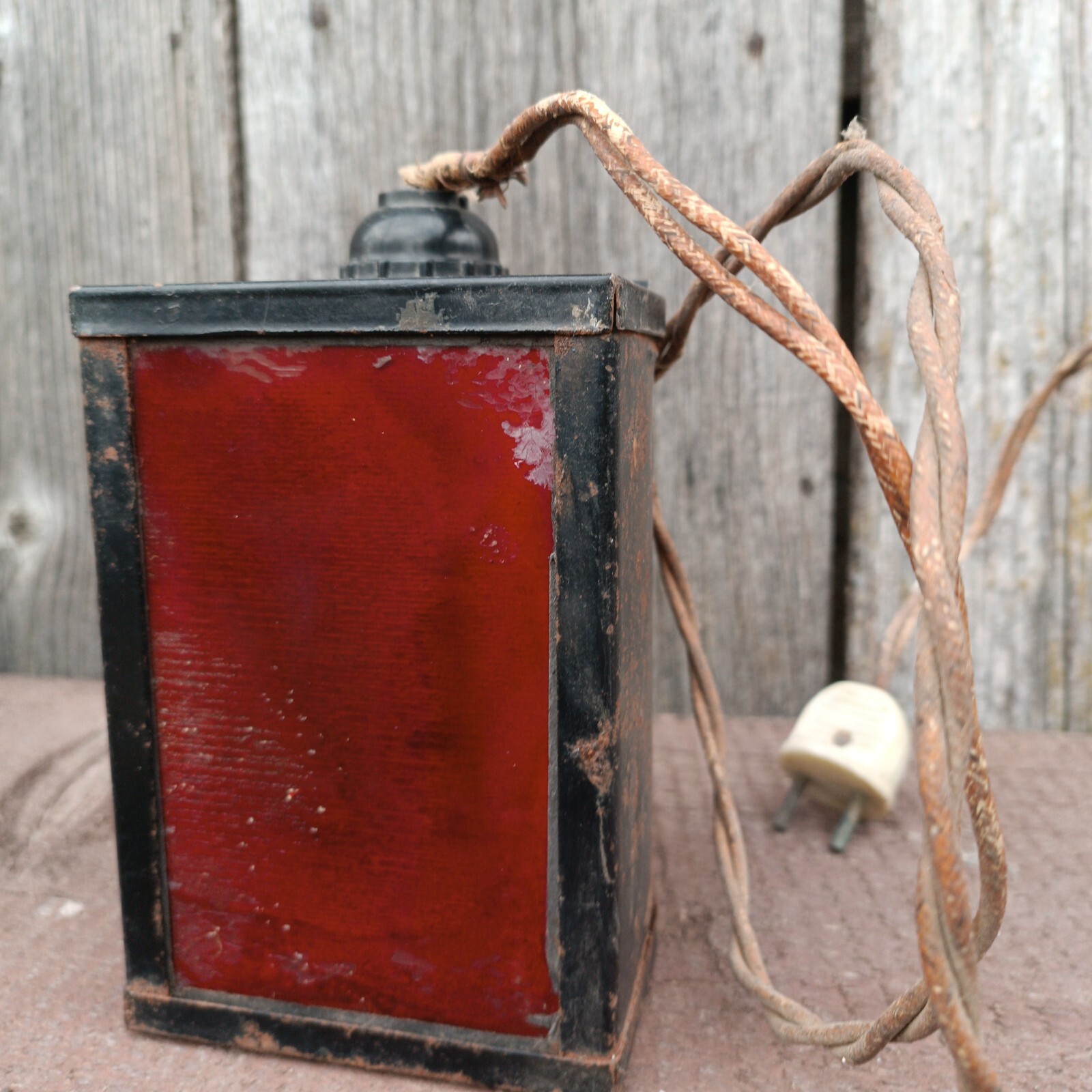 Soviet rich antique red lantern for photo printing 1980s USSR antique.