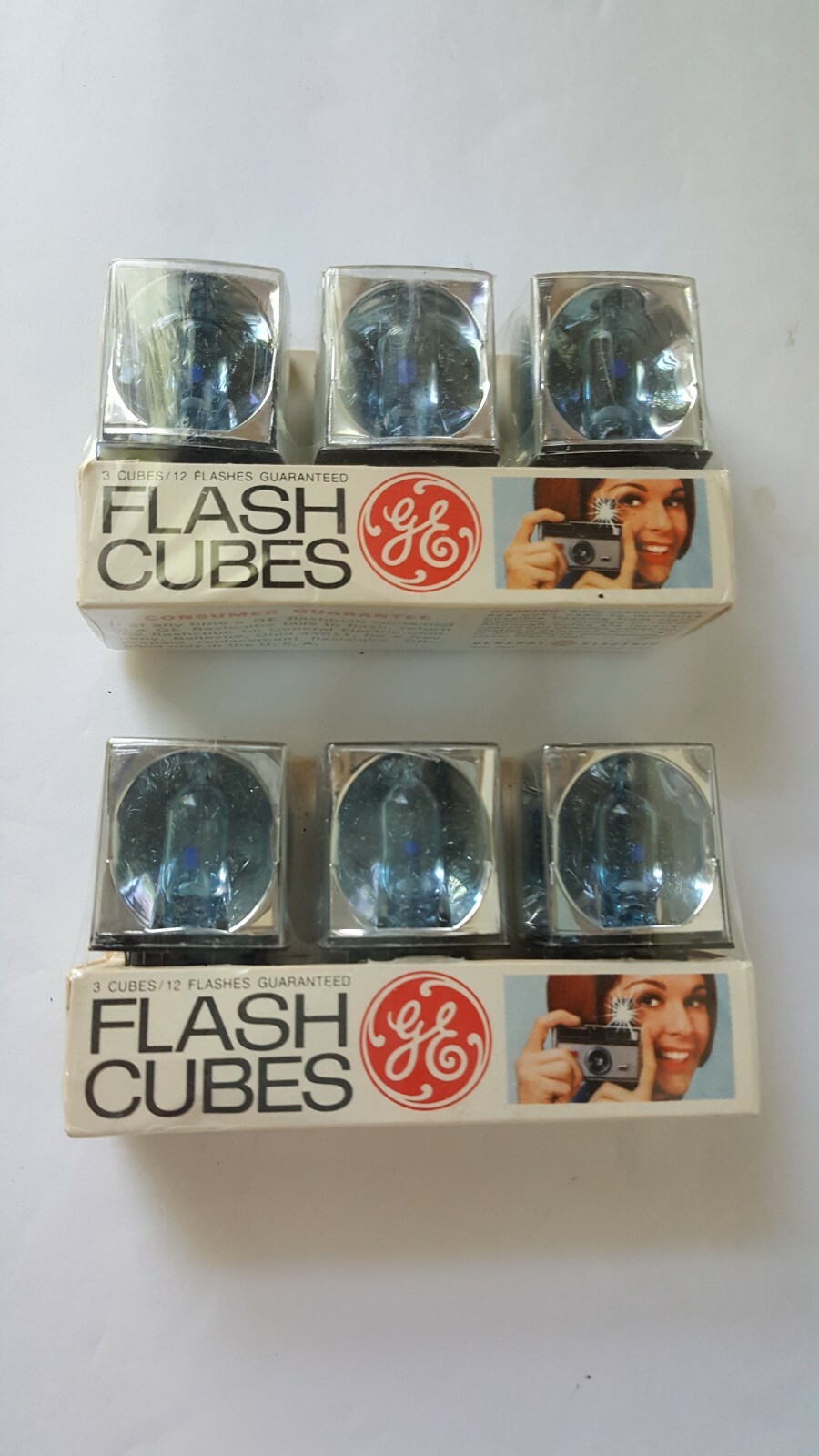 Vintage GE Flashcubes 2 Sets Of 3 Cubes New in Original Package 24 Flash Bulbs