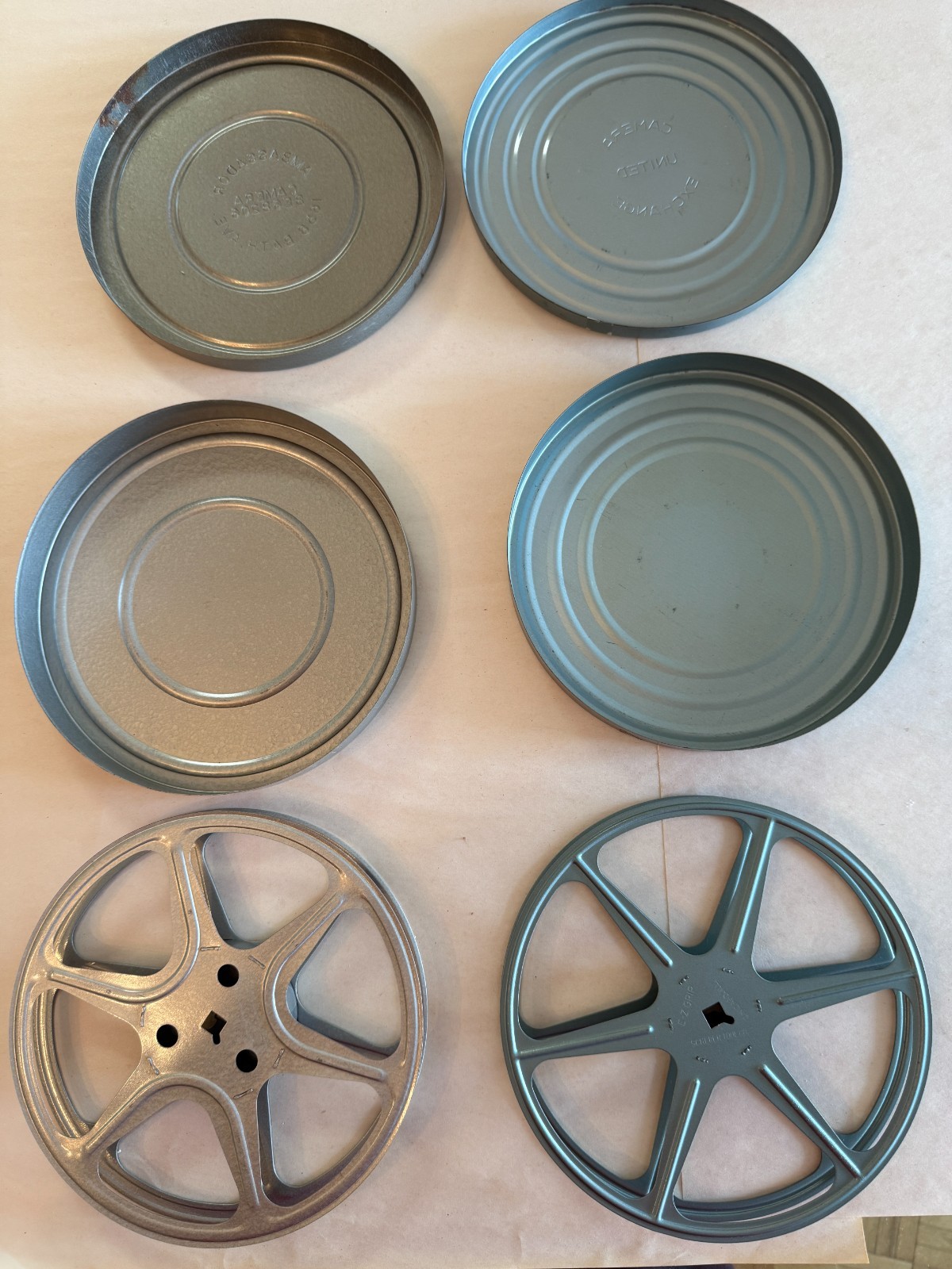 Vintage Metal Film Reels & Canisters — Lot of 2