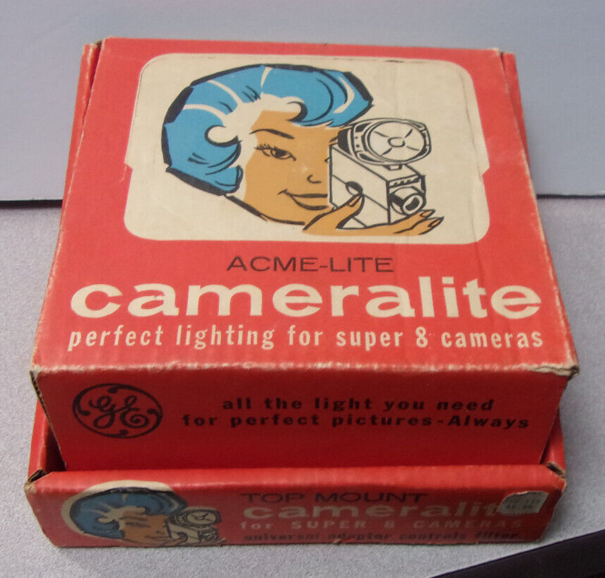 Vtg ACME-LITE Cameralite 91 Movie Camera Light Lamp FITS ALL SUPER 8 Tested GE