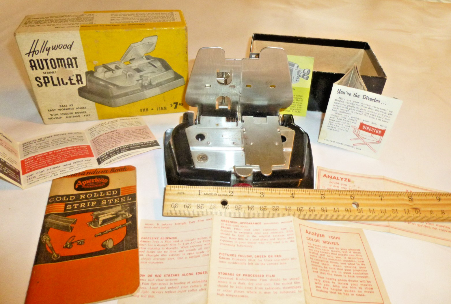 Hollywood Automat 16mm & 8mm movie film splicer.