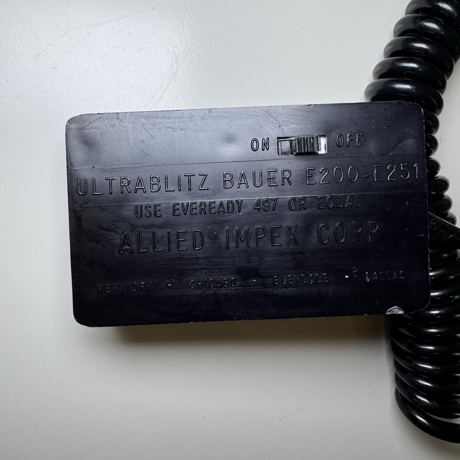 Vintage Ultrablitz Bauer E200-E251 Flash Unit + WATA Extension & Sync Cord Dual