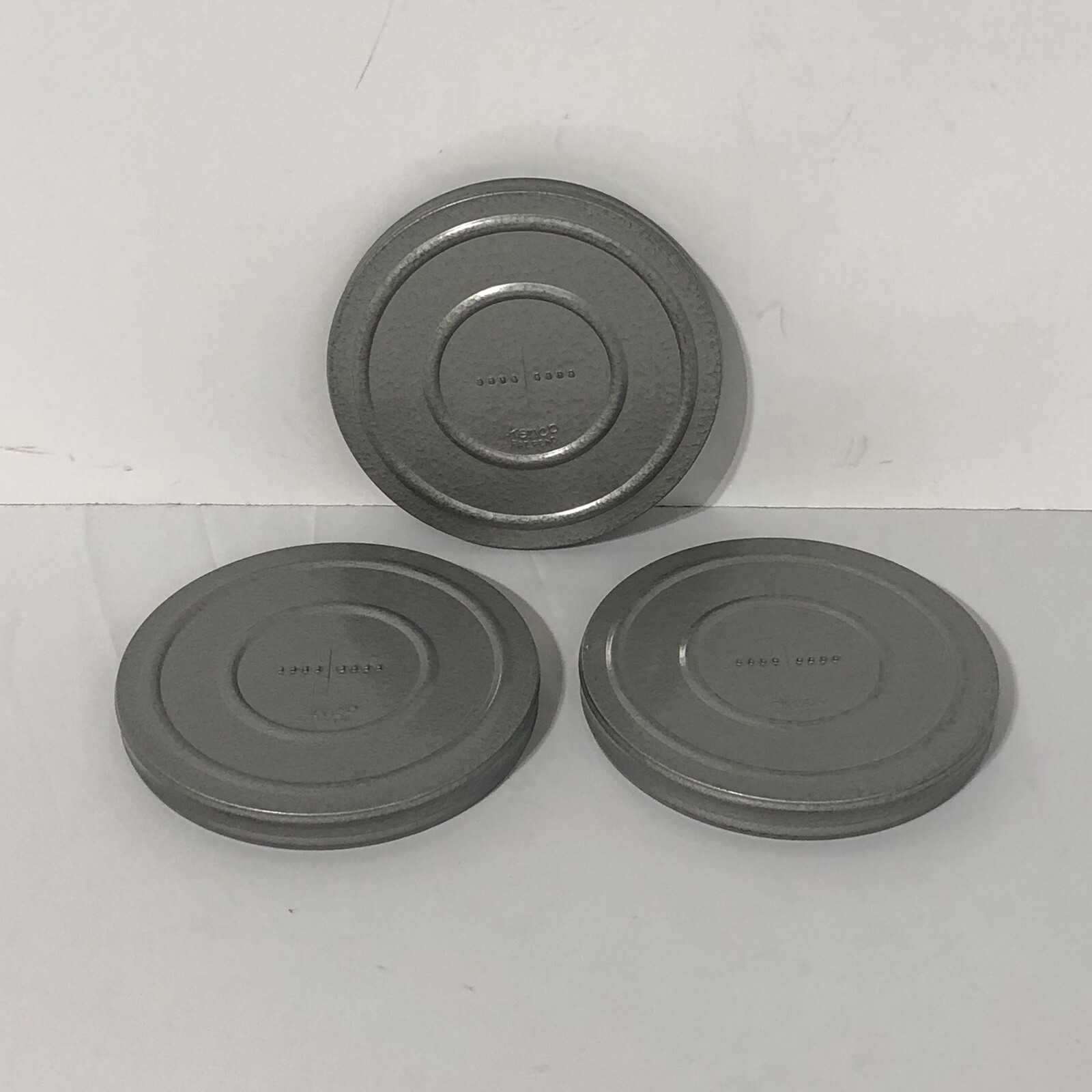 Lot Of (3) Kenco 5” 8mm Film Metal Canisters & Reels With Movies Vintage
