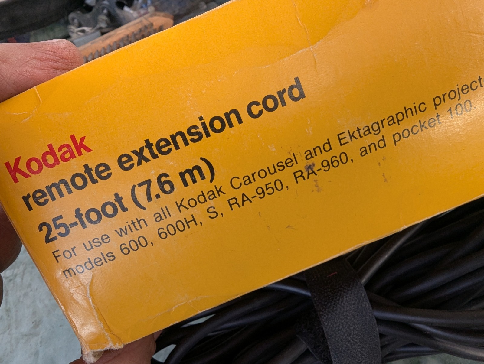 Vintage Kodak 35mm Slide Projector Remote Control Extension Cord Cable 25ft #586