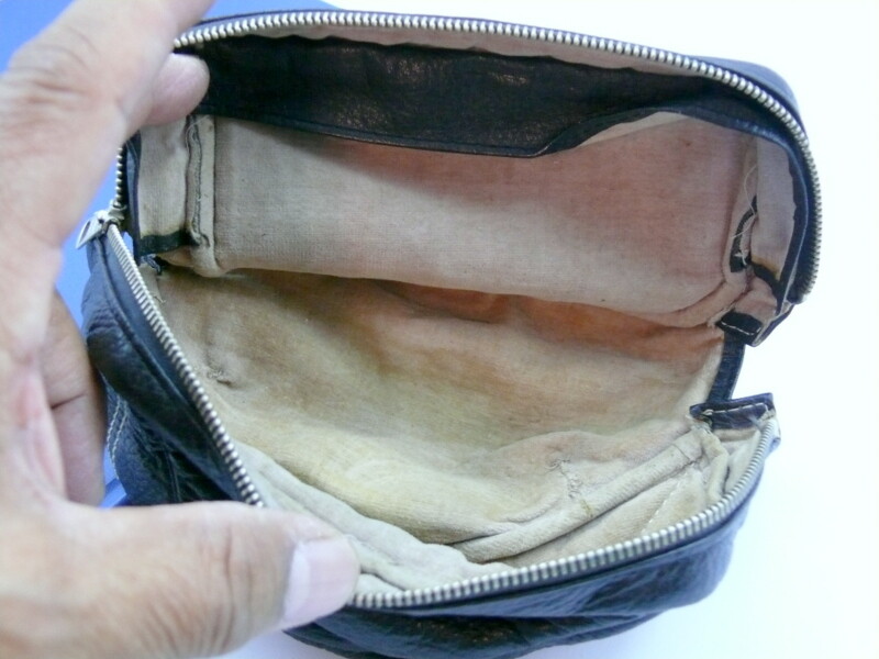 Nikon F soft leather camera & lens leather pouch. Original OEM.