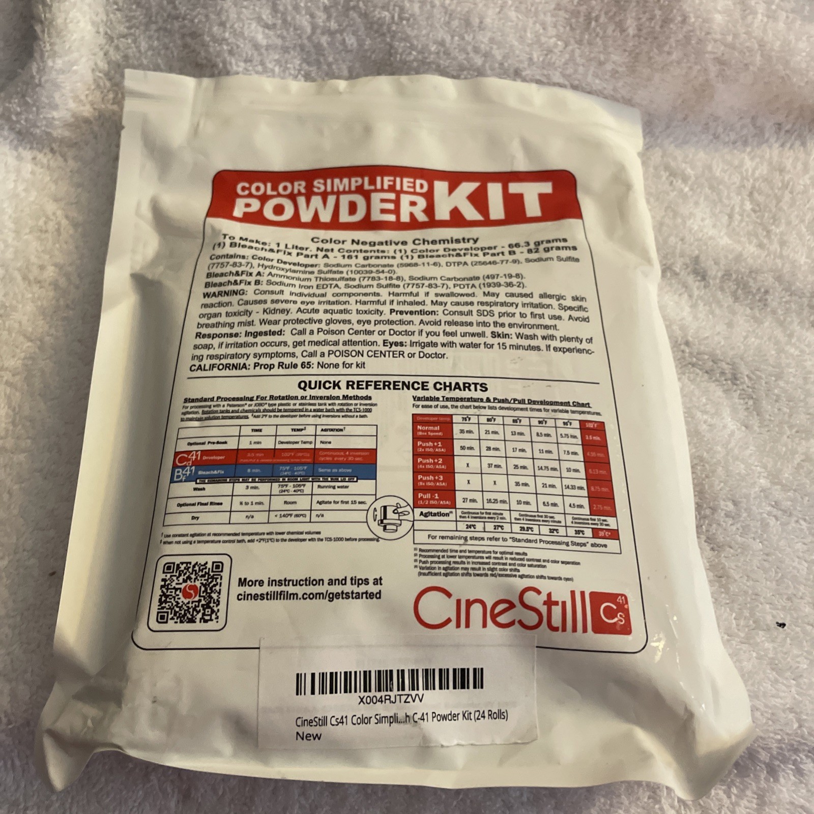 New CineStill Cs41 Color Simplified 2 Bath C 41 Powder Kit for Color Negatives