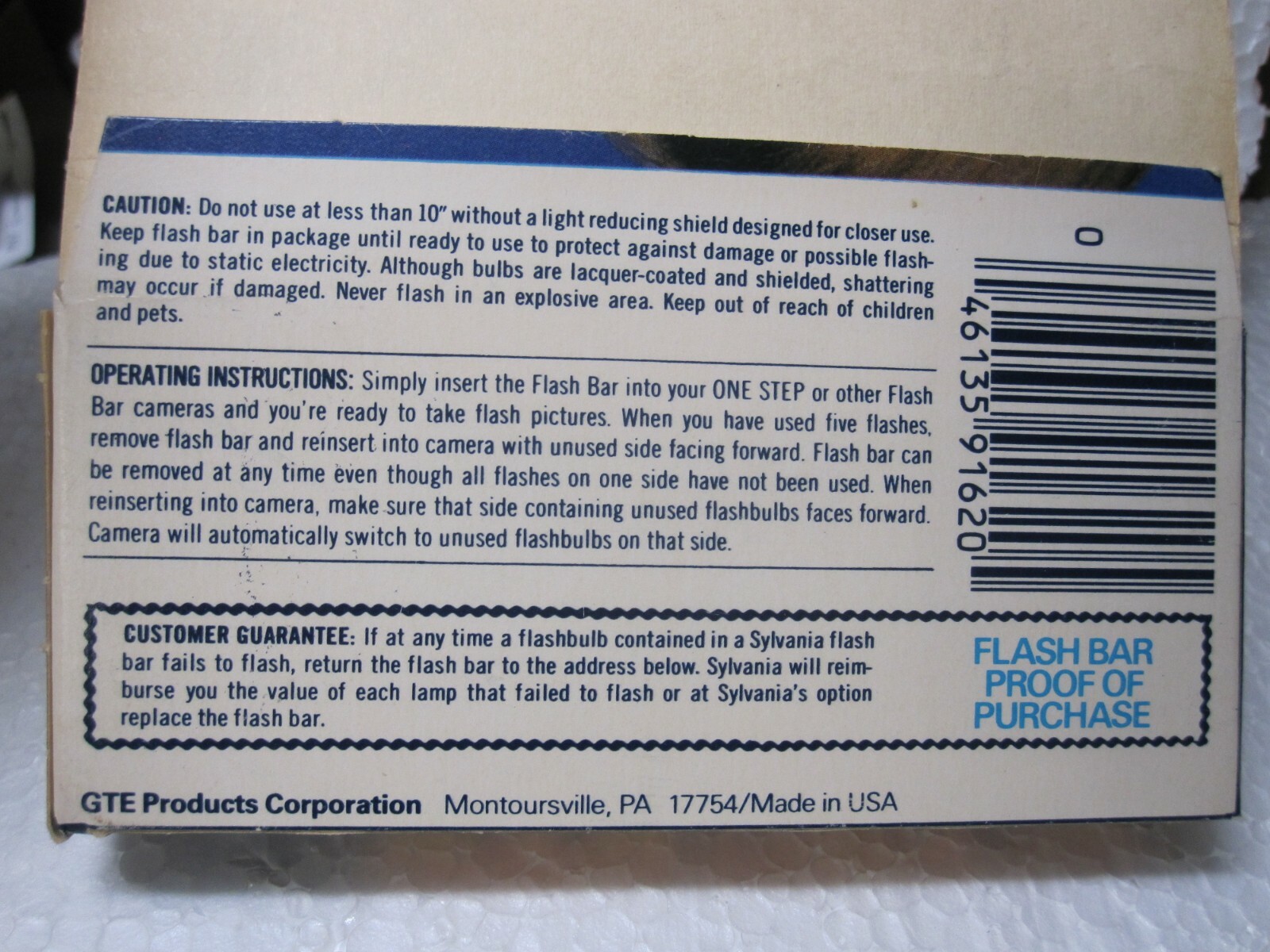 Sylvania Blue Dot FLASH BAR 10 Flashes & GE FLASH BAR II 9 Flashes