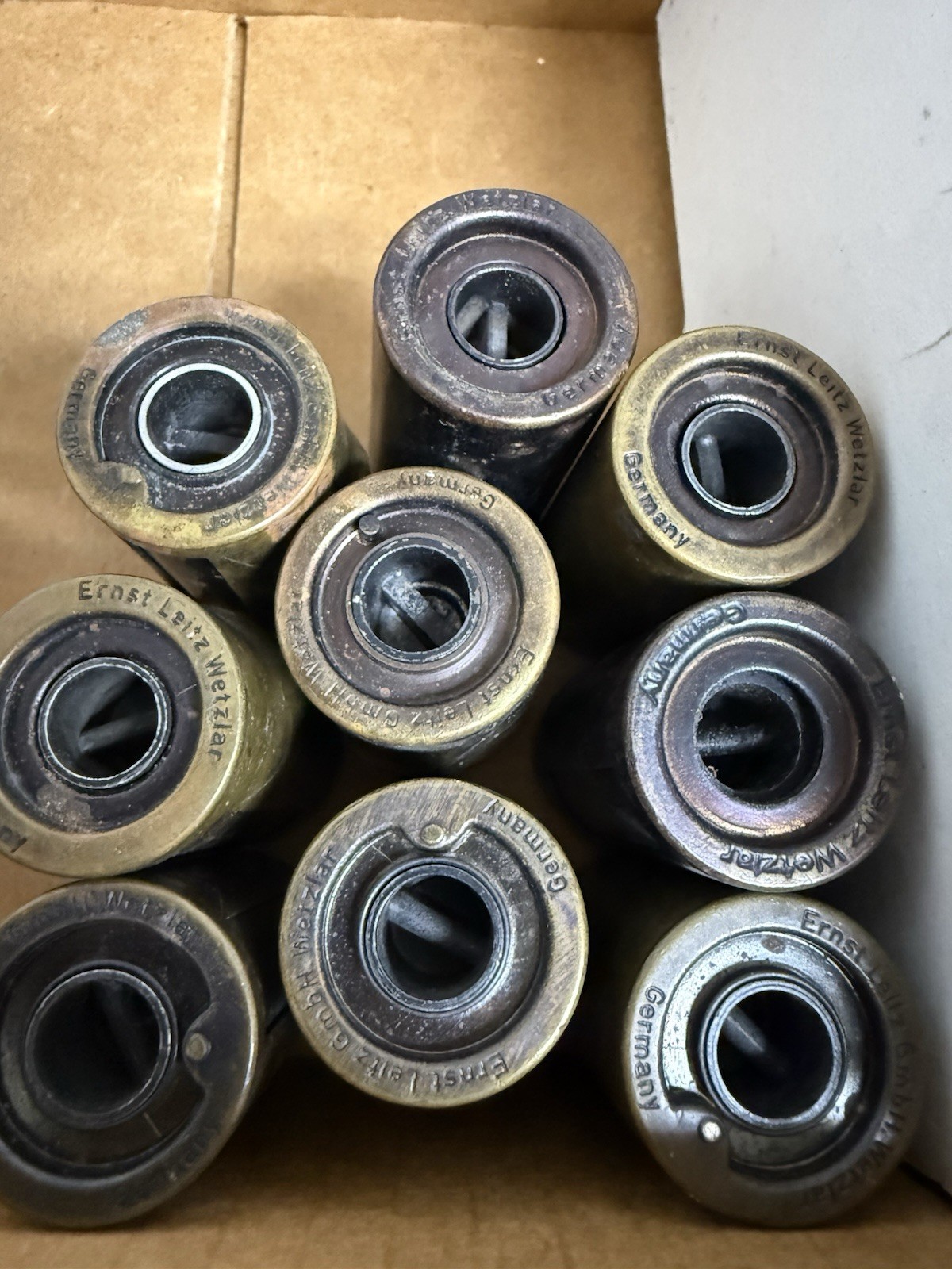 1 Antique Ernst Leitz Wetzlar Brass 35mm Reloadable Film Cassette Canister