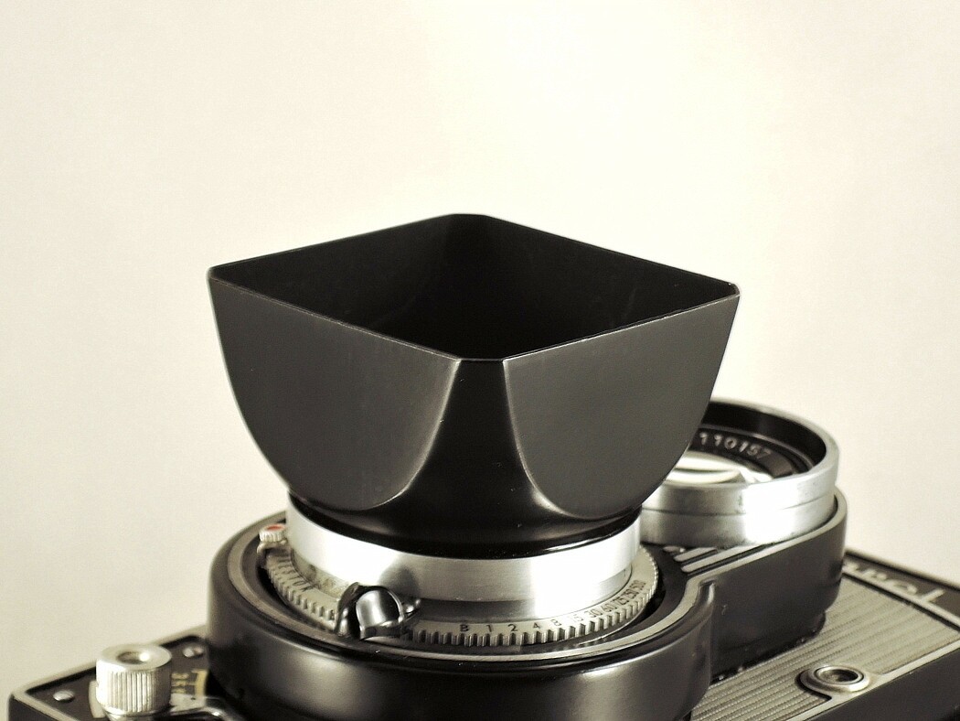 Shade hood Flexaret Meopta square bayonet B40 metal + Genuine box very nice