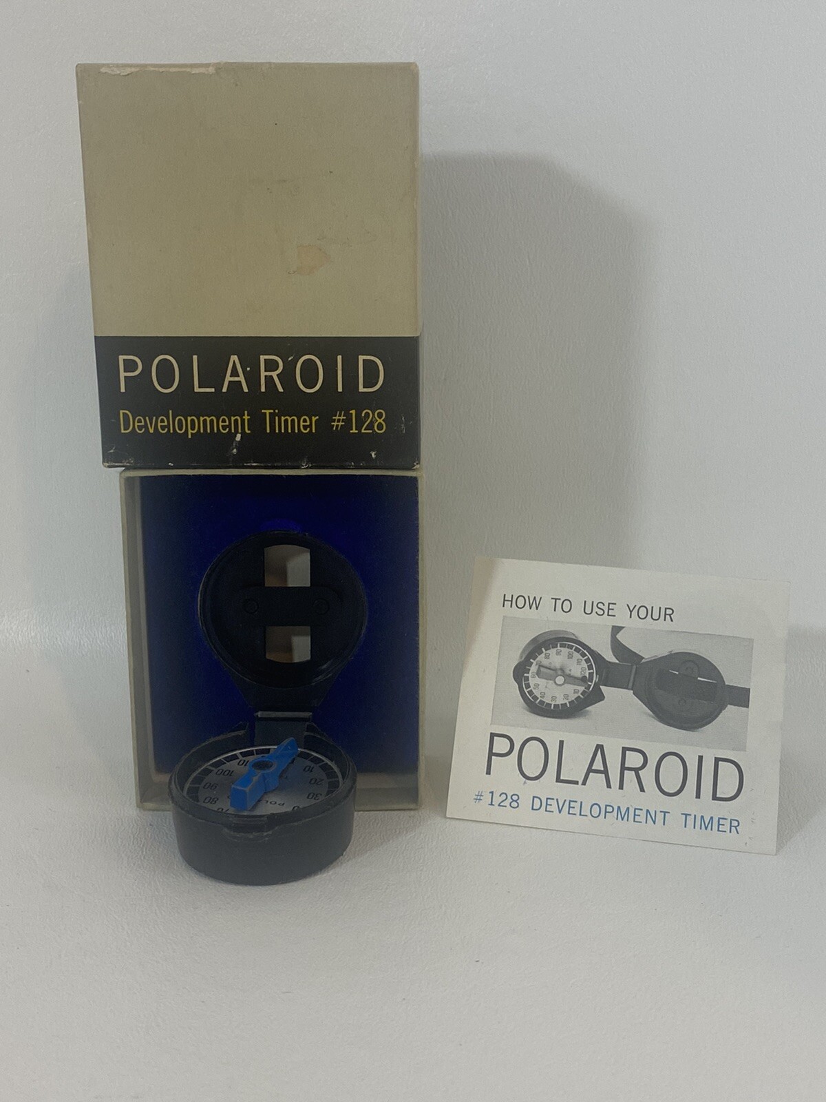 Polaroid Model 128 Development Timer with Snap Case Holder & Box TESTED Works